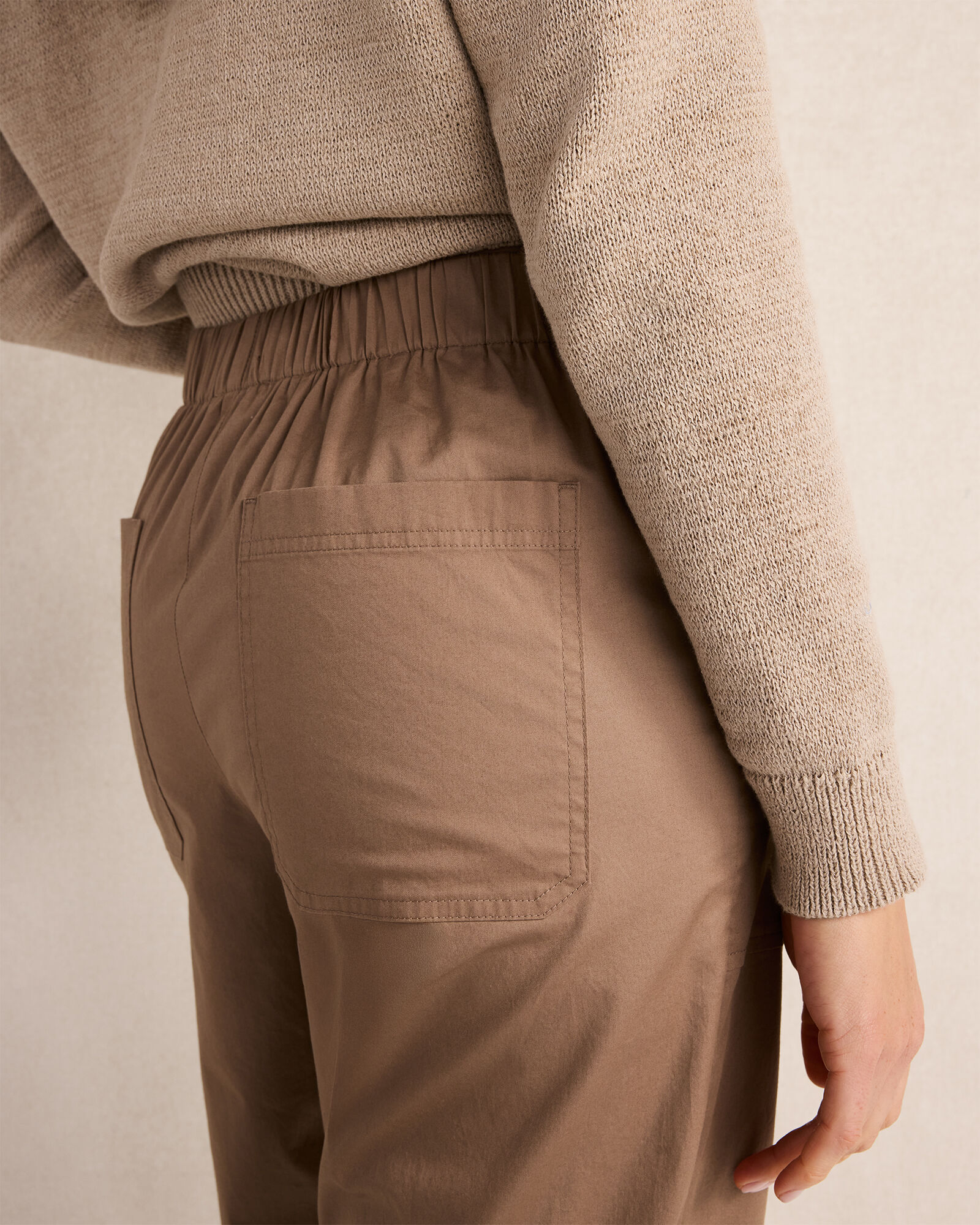 Organic Cotton Twill Slim Barrel Leg Pants