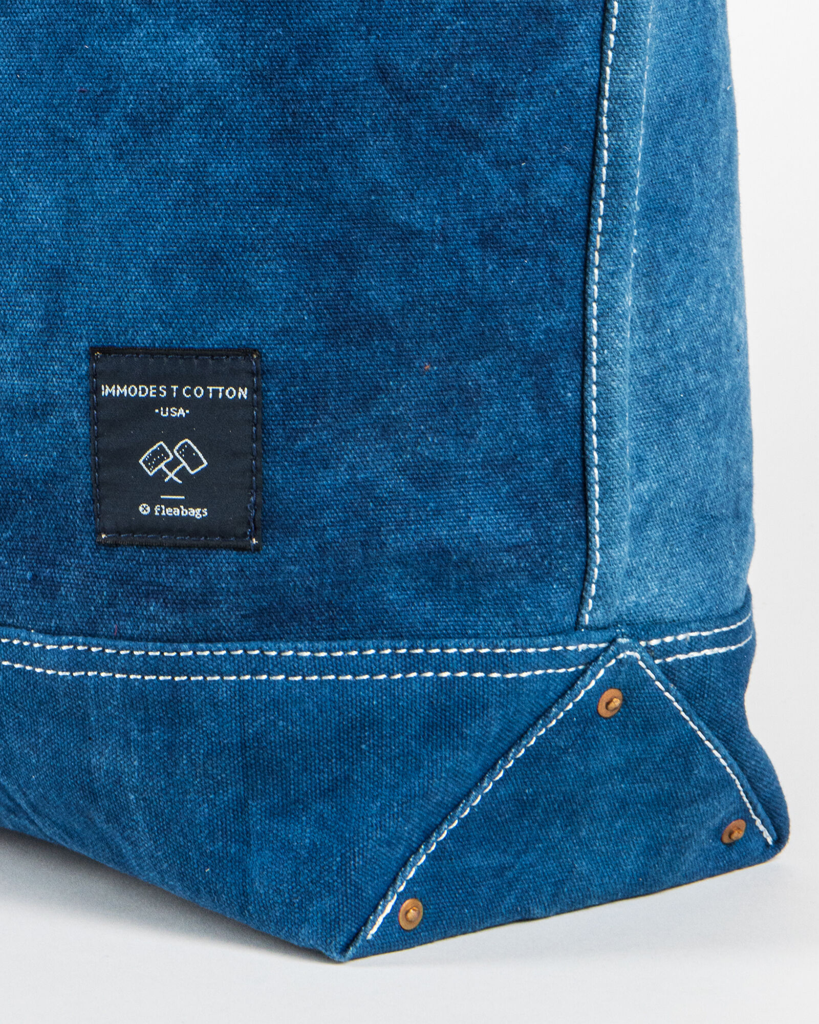 Immodest Cotton Large East West Tote in Dark Indigo