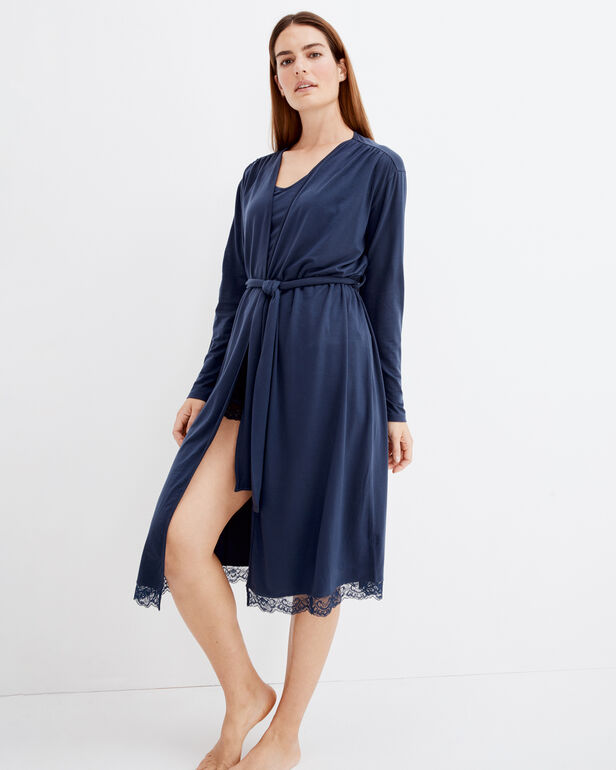 TENCEL&trade; Lace-Trim Robe