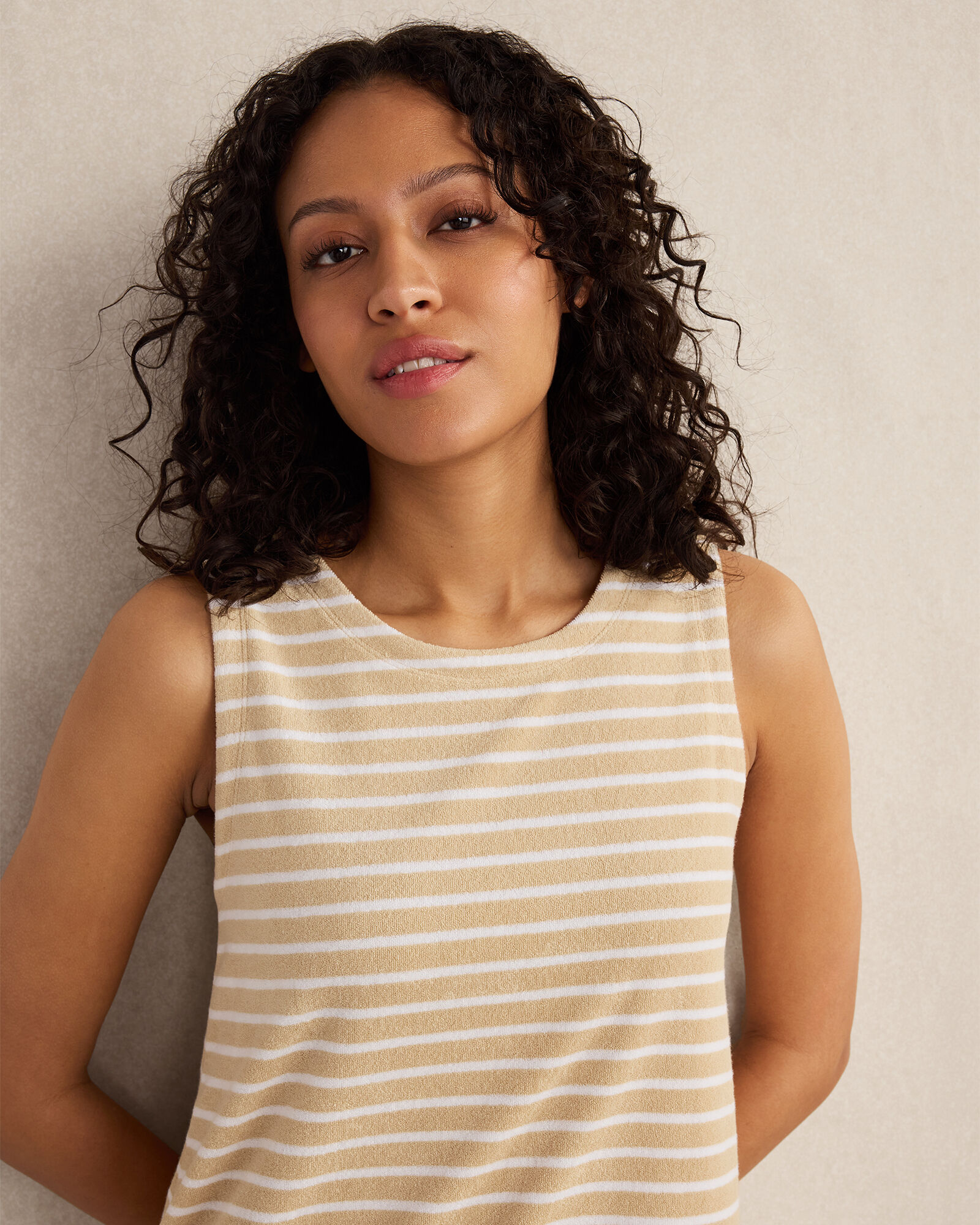 Terry Cloth Striped Dress