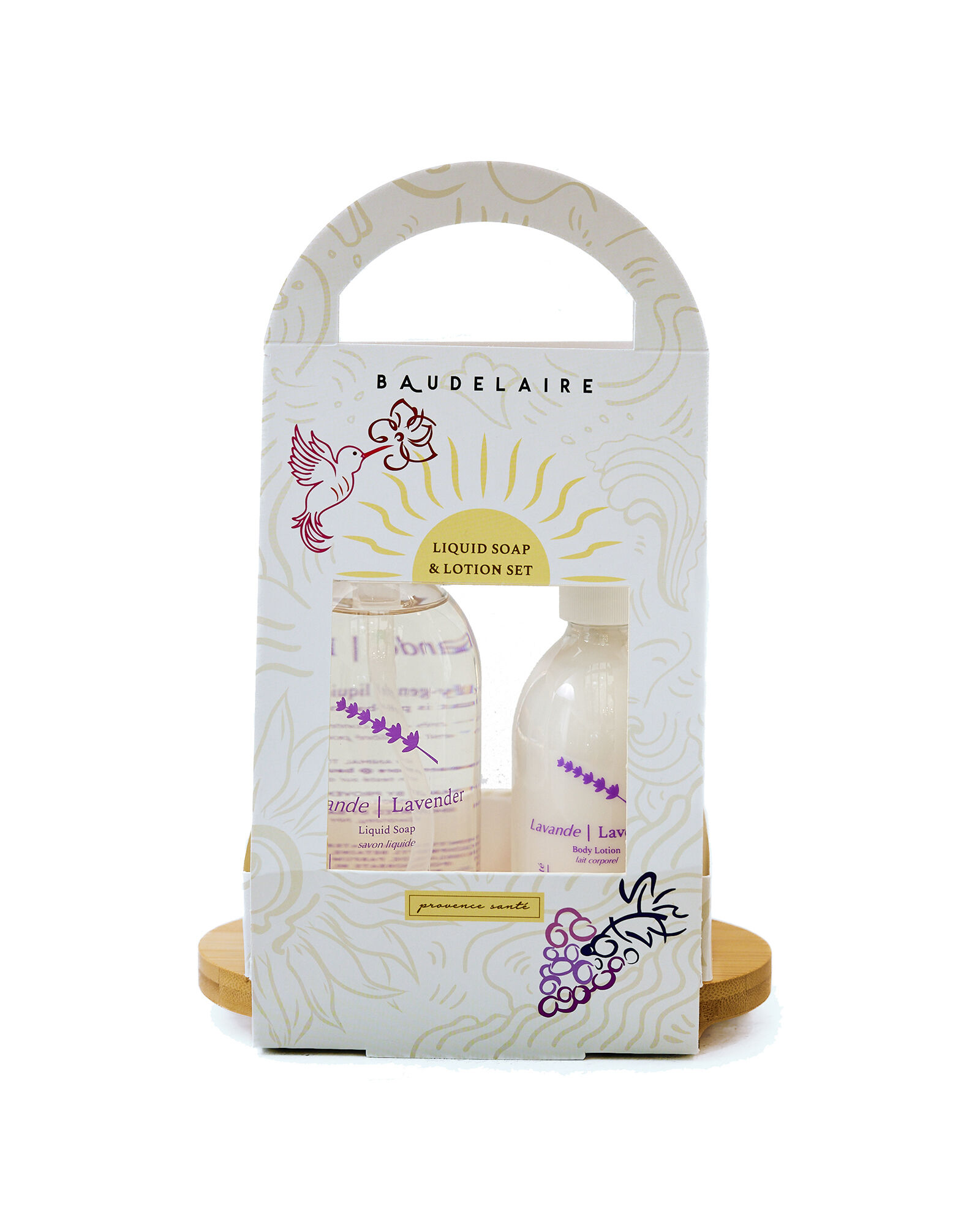 Baudelaire Provence Sant&eacute; Soap, Lotion, &amp; Bamboo Tray Set