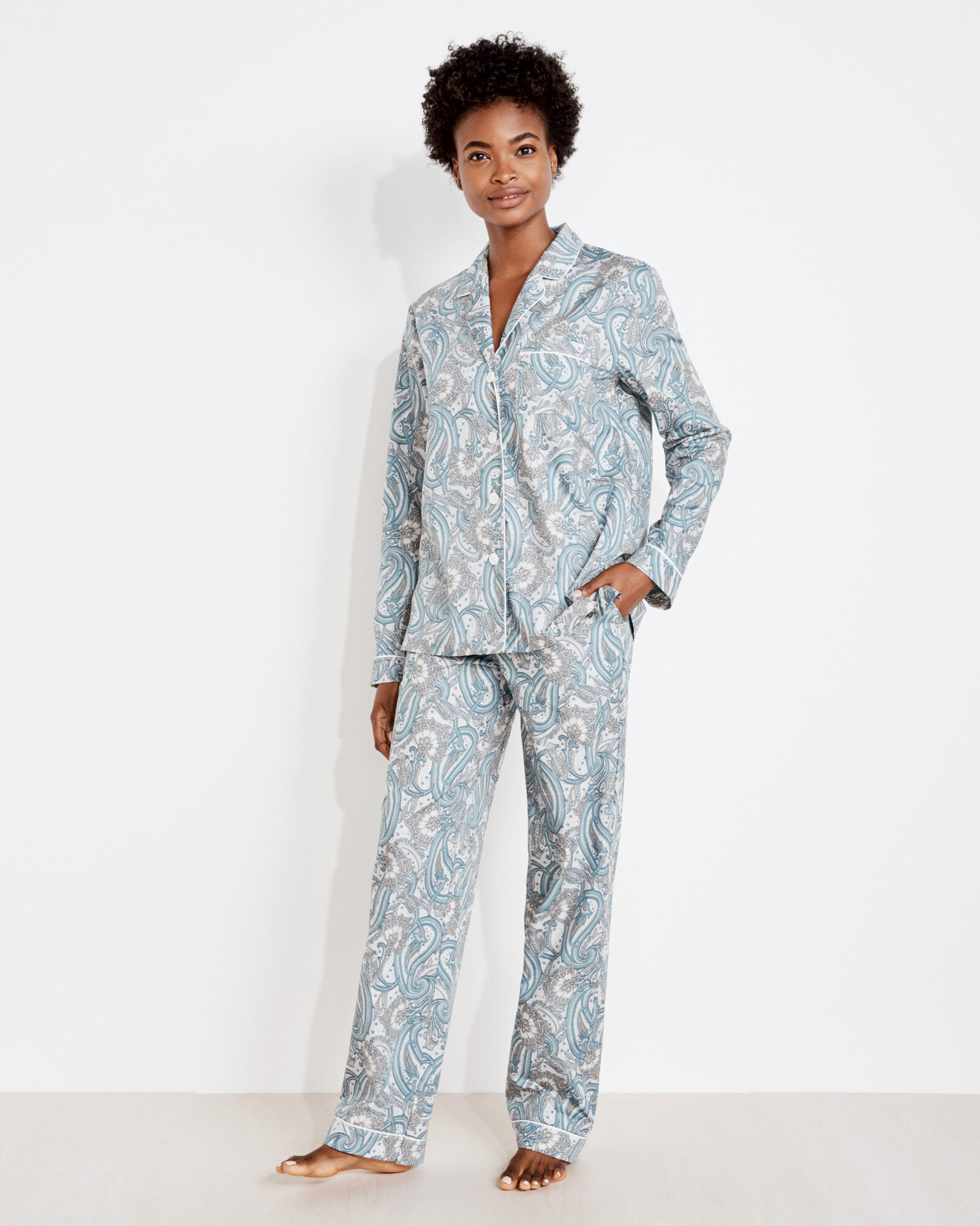 Organic True Cotton Paisley Pajama Shirt Haven Well Within