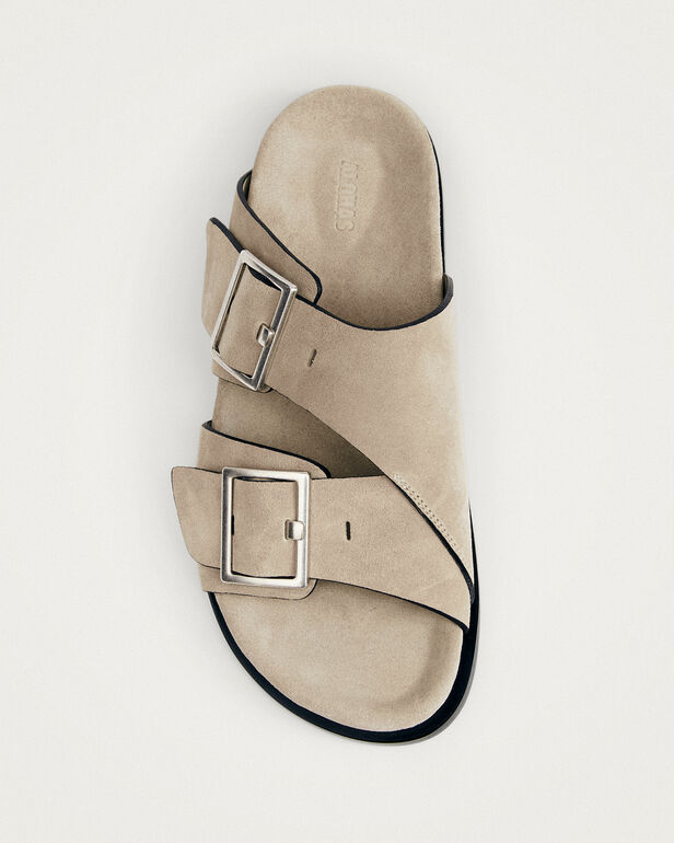 ALOHAS Alba Suede Beige Leather Sandals