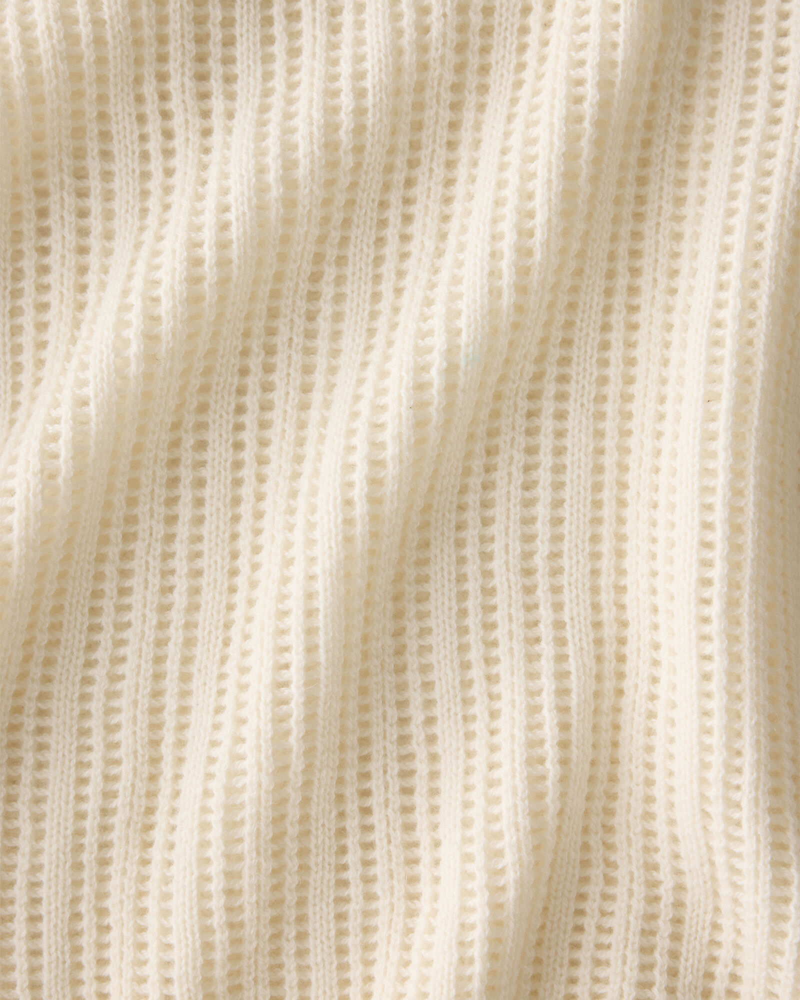 Wool and Cashmere Pointelle Roll Neck Sweater
