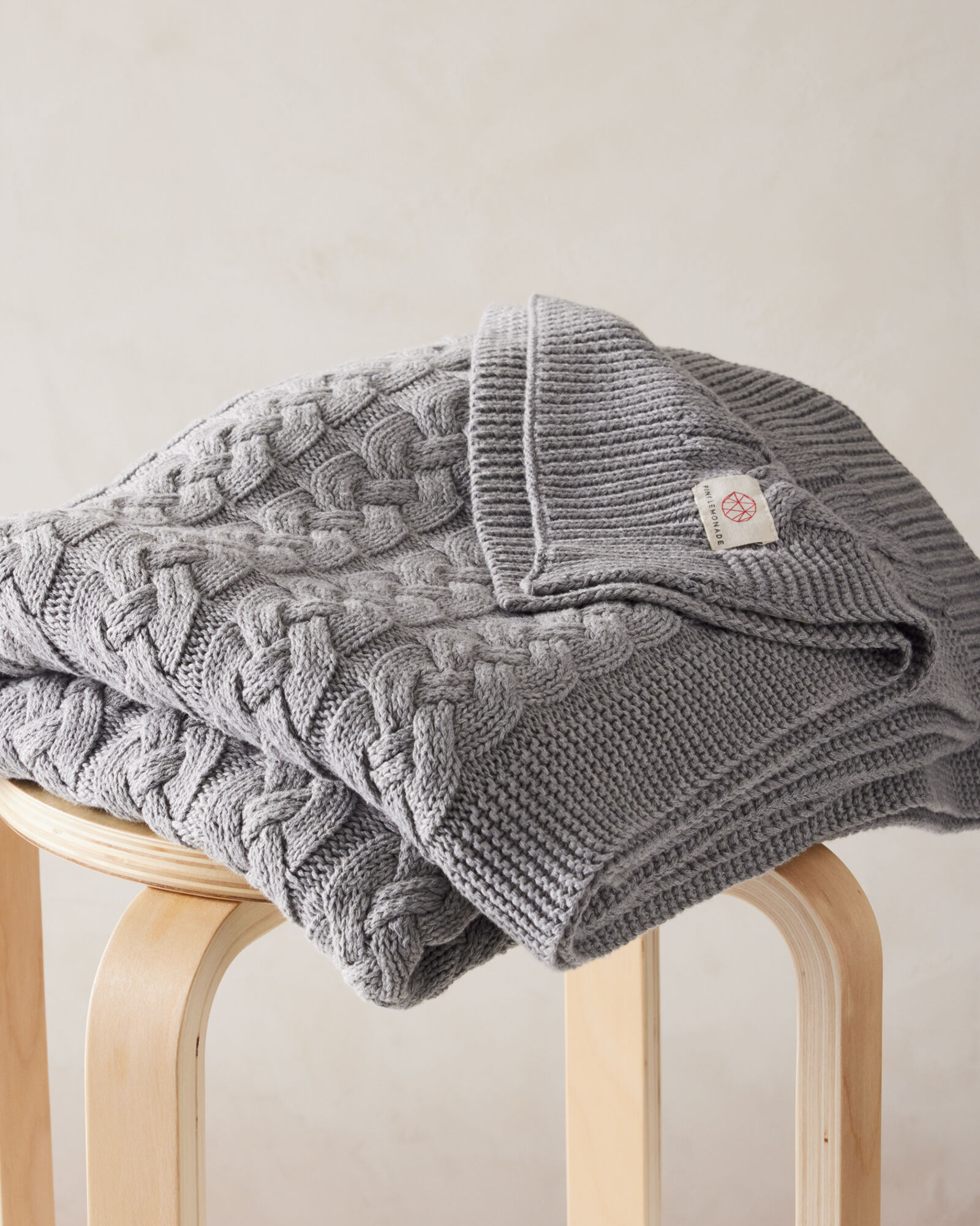 Organic Cotton Double Cable Knit Throw