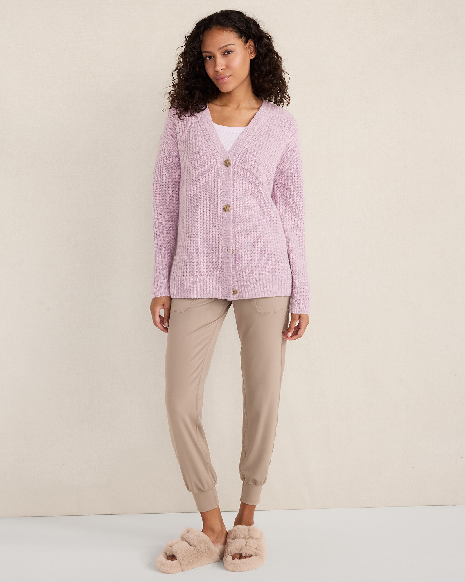 Marled Cashmere Shaker Stitch Cardigan