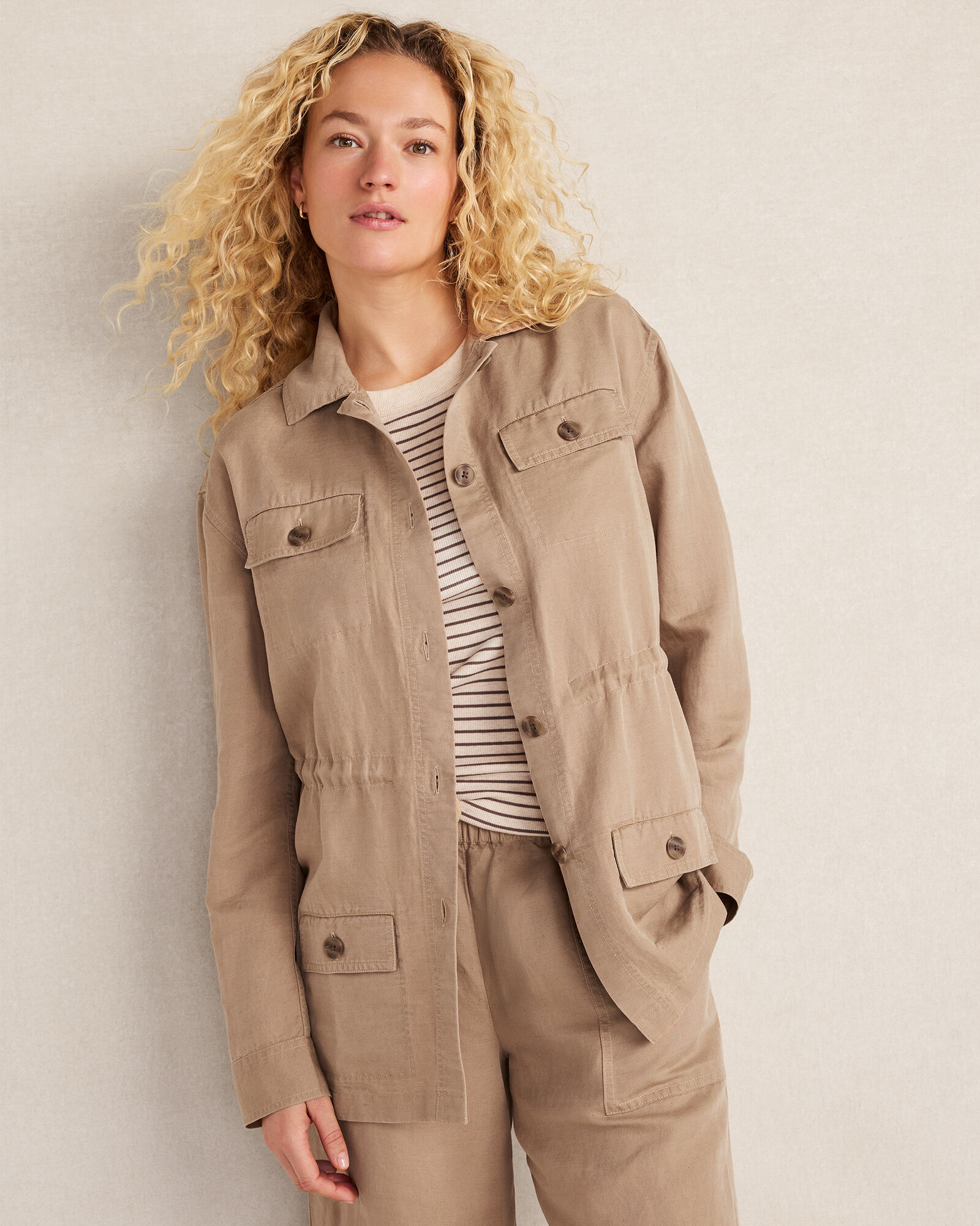 Linen Blend Dobby Jacket