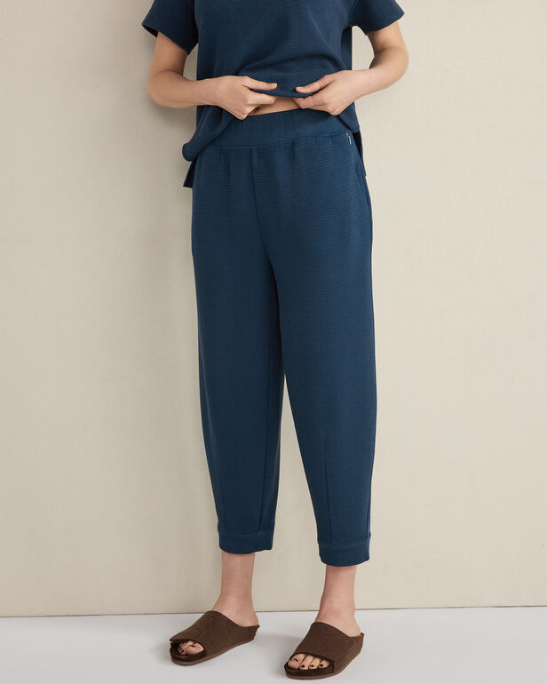 Organic Cotton Waffle Barrel Leg Pants