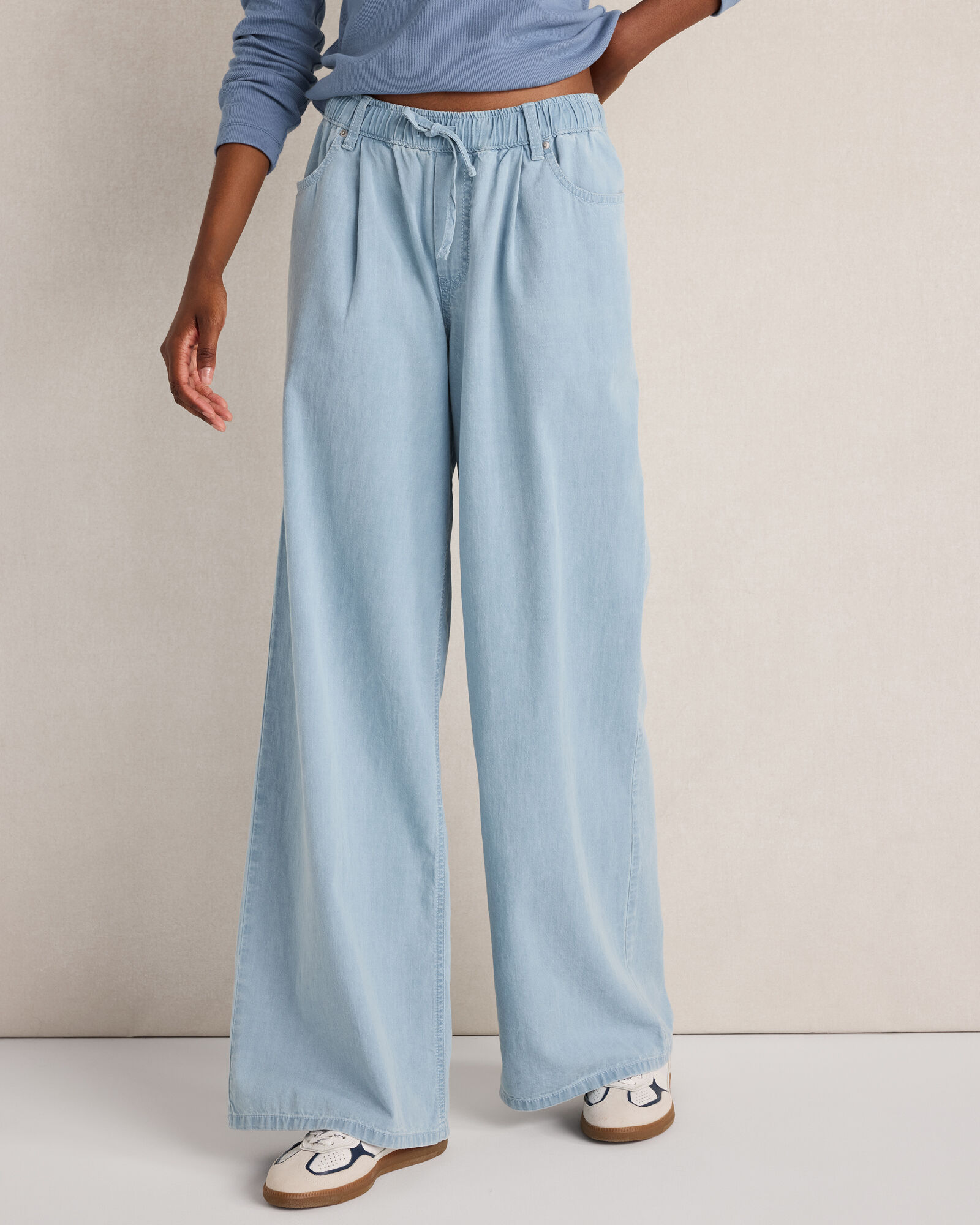 Organic Cotton Denim Wide Leg Pants