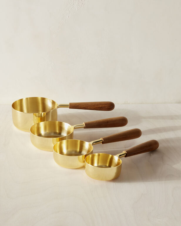 Be Home Gold &amp; Wood Measuring Cups, Set of 4