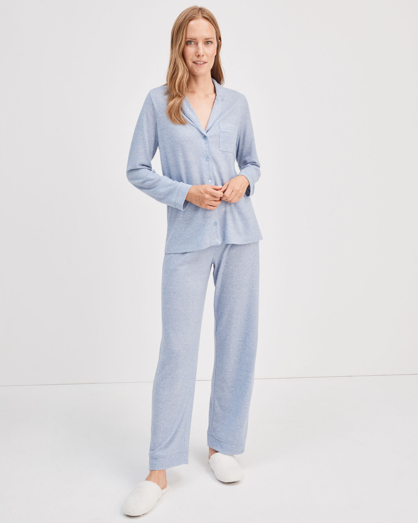 Marled Knit Pajama Pants