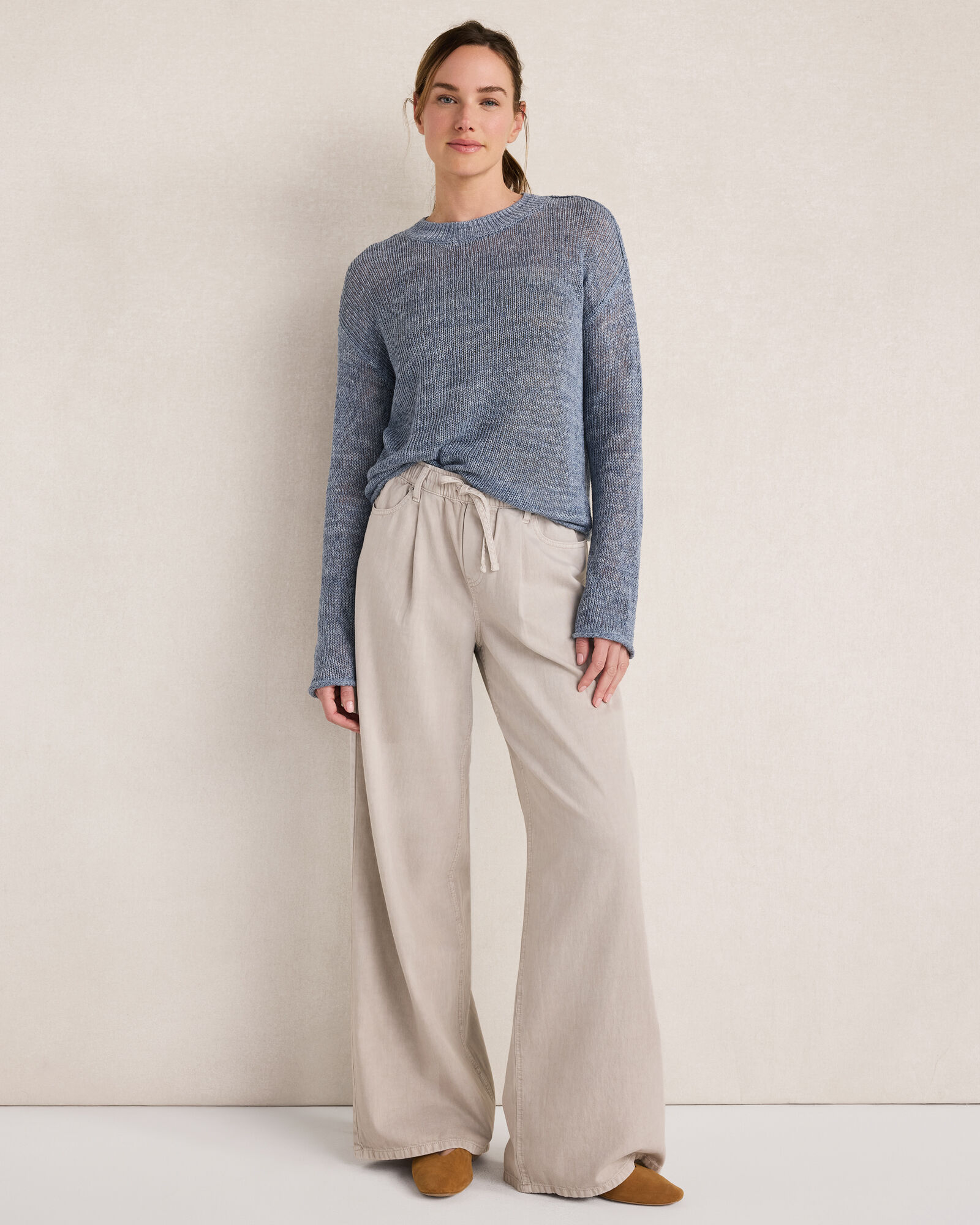 Linen Tape Yarn Heather Sweater