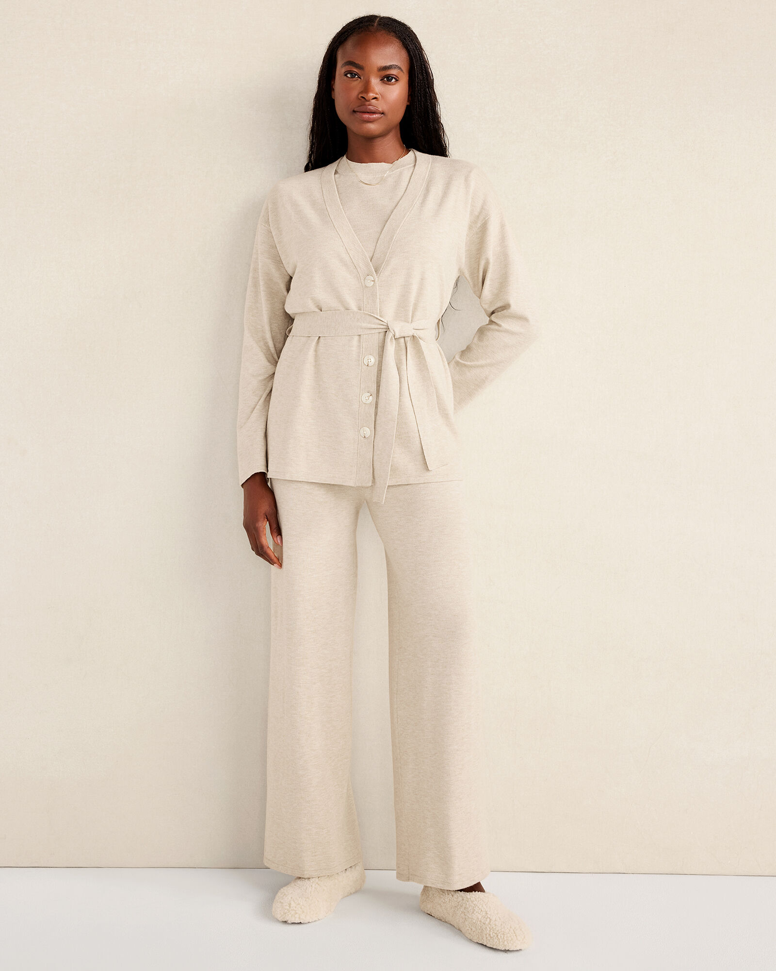 Relaxed Jersey Wide Leg Pants