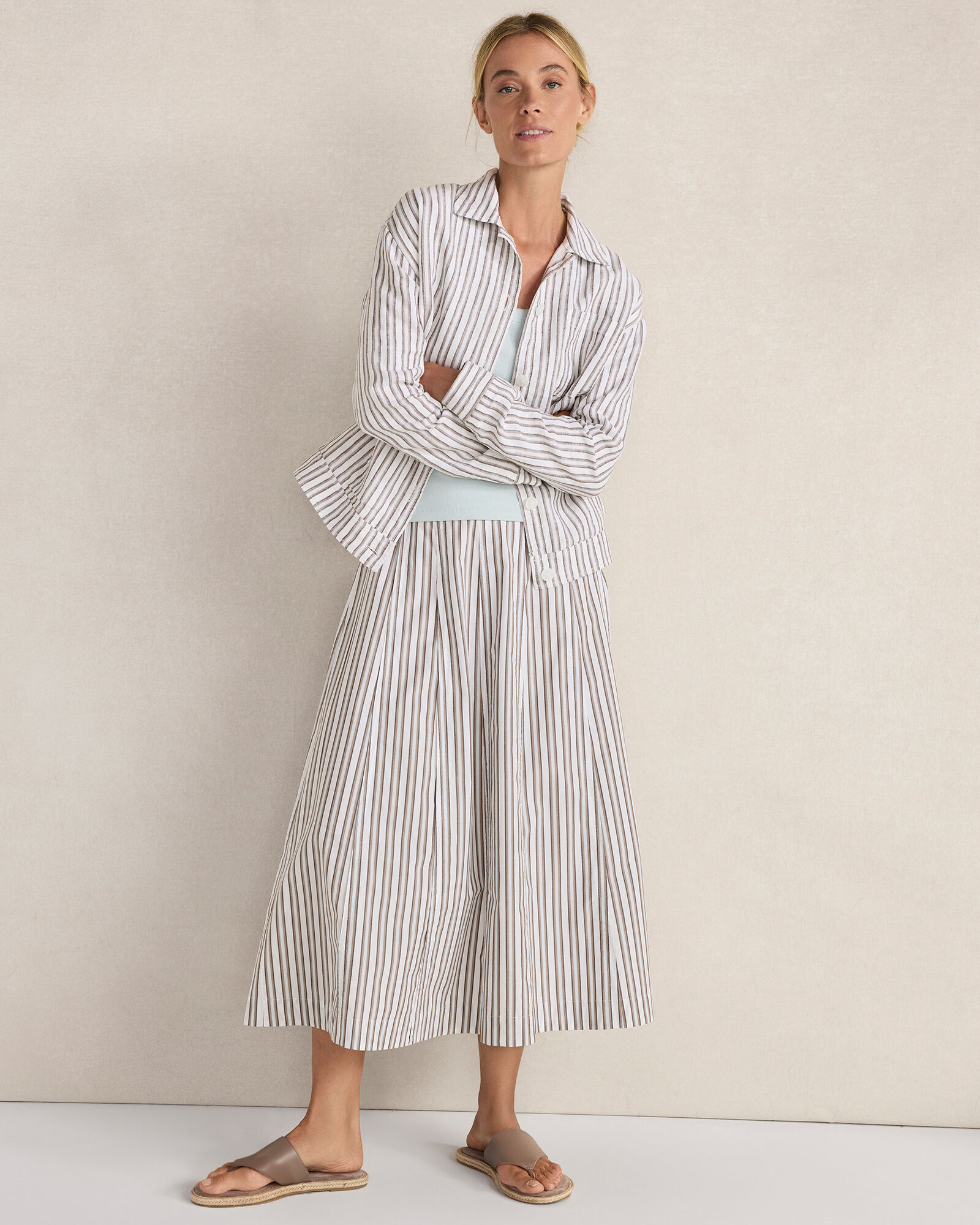 Everweave Linen Stripe Boxy Jacket