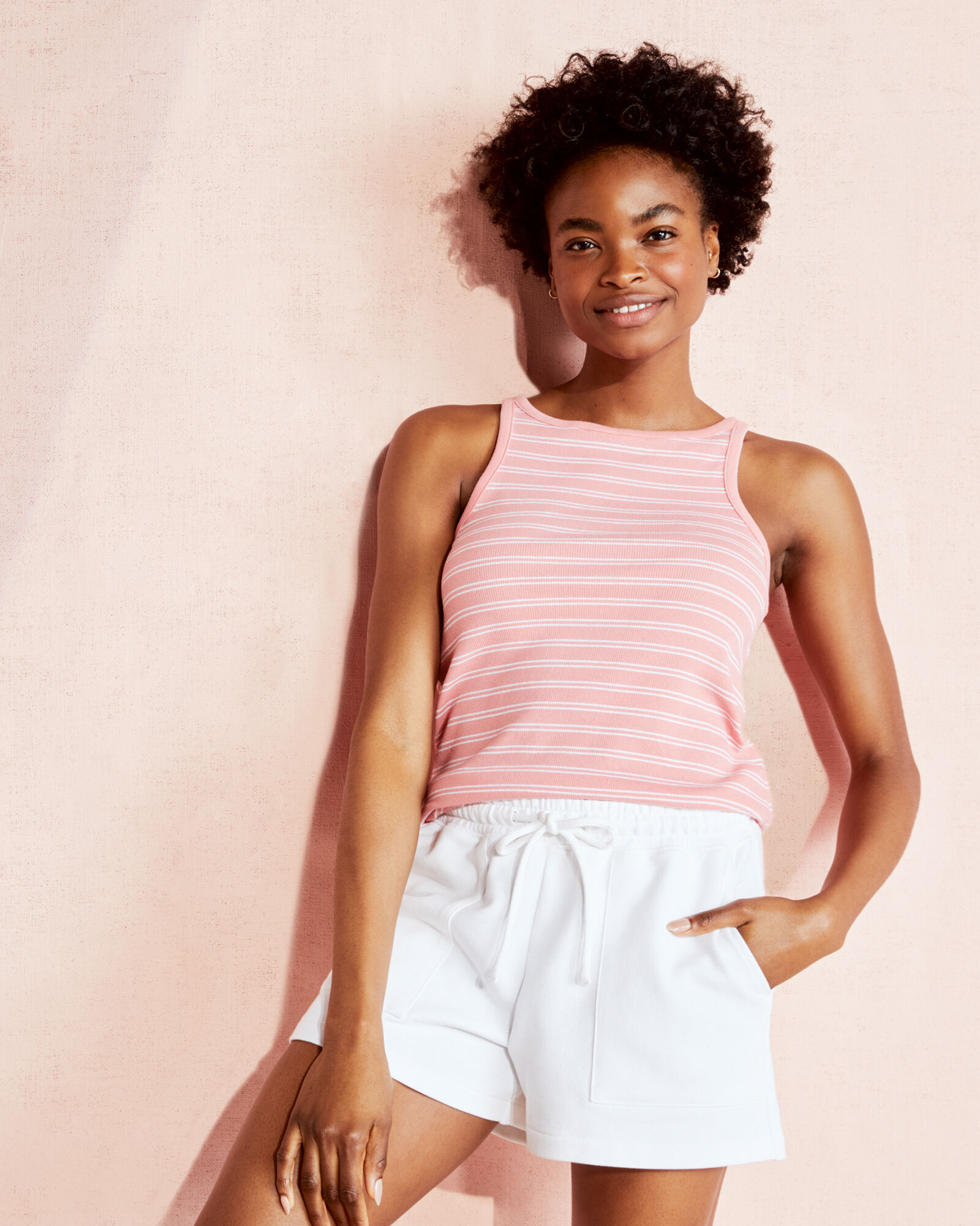 Organic Cotton Striped Racer-Back Tank