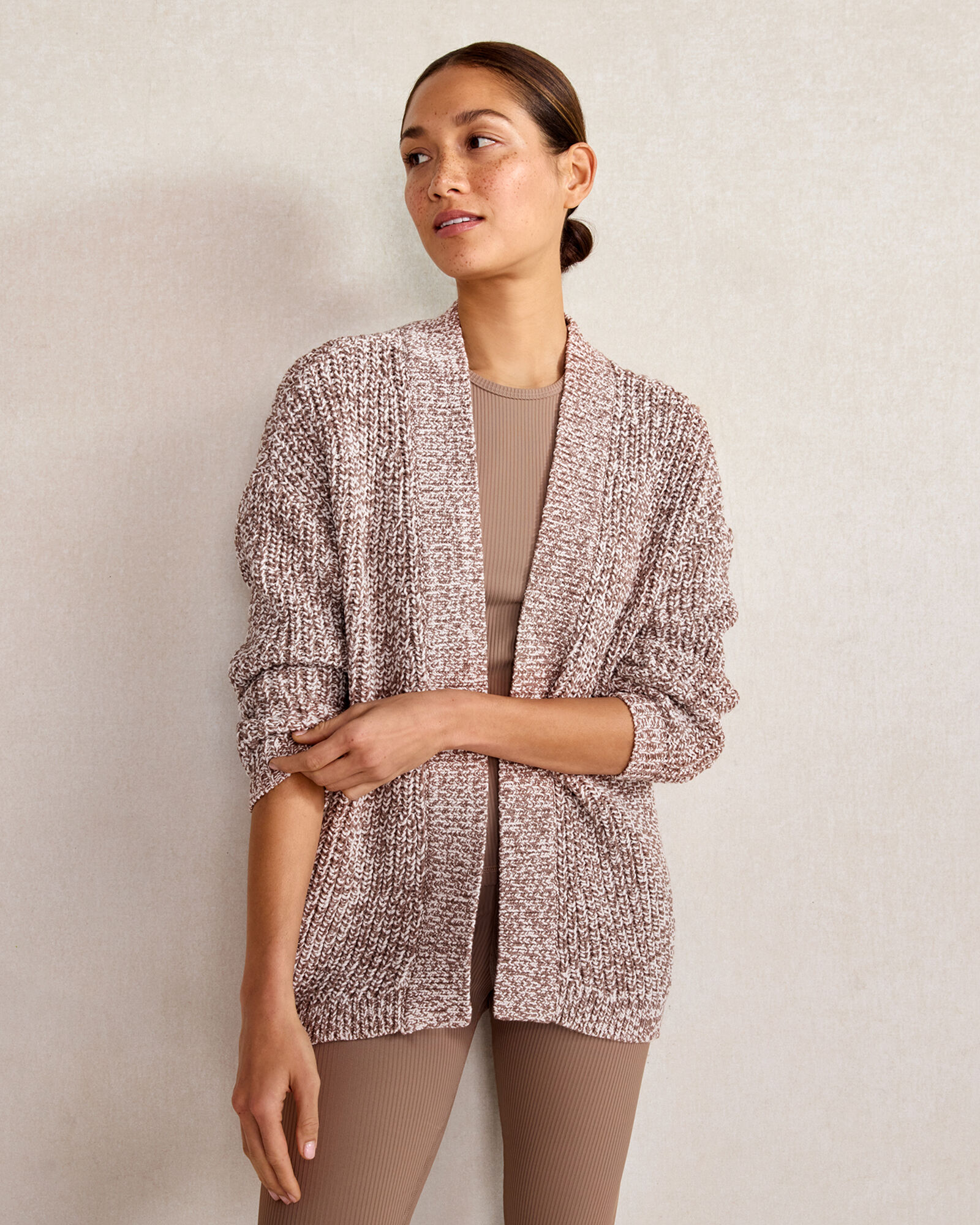 Knit cocoon cardigan top