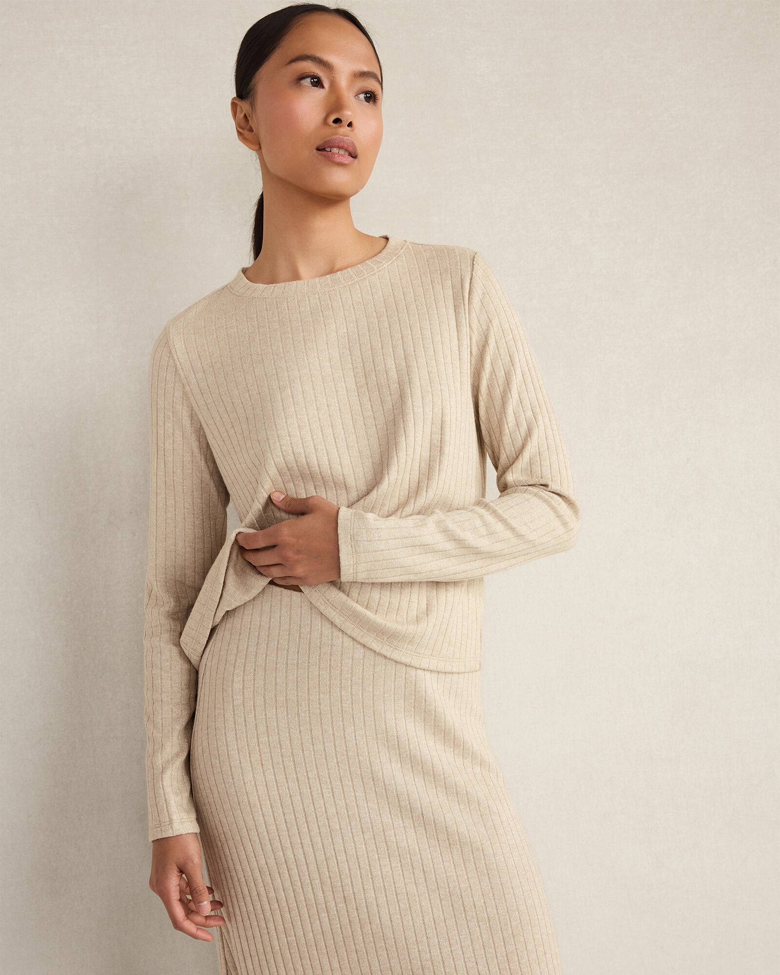 Lurex Rib Knit Top