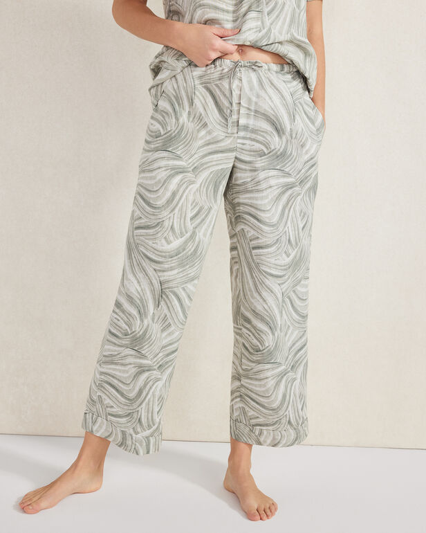 Organic Cotton Linen Watercolor Pajama Pants