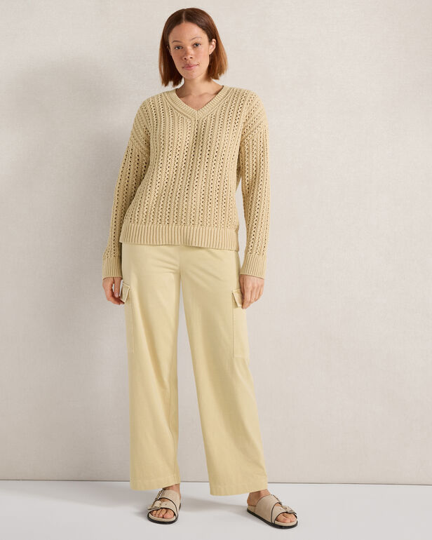 Garment-Dyed Organic Cotton Jersey Relaxed Cargo Pants