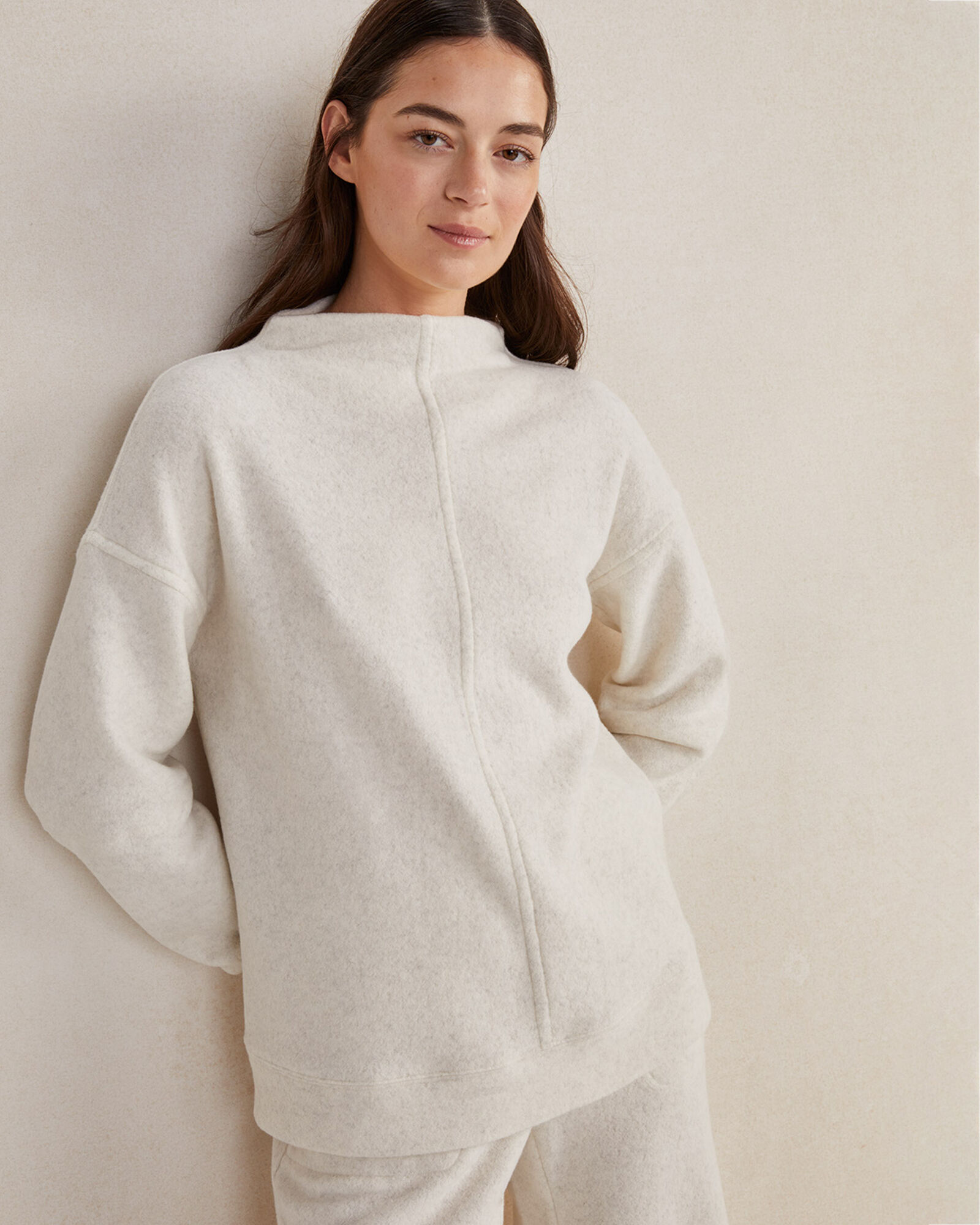 Fleece funnel neck pullover store