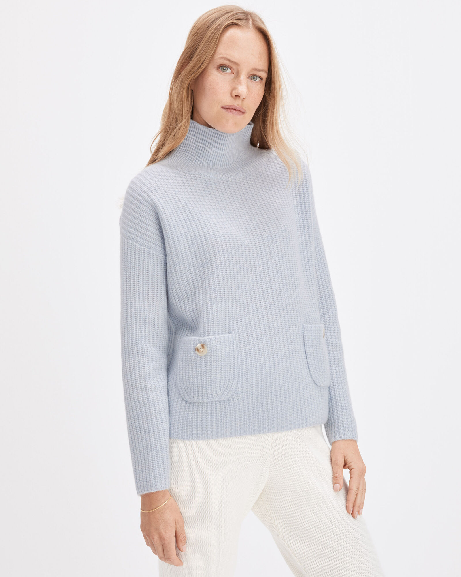 Cashmere Funnel Neck Sweater