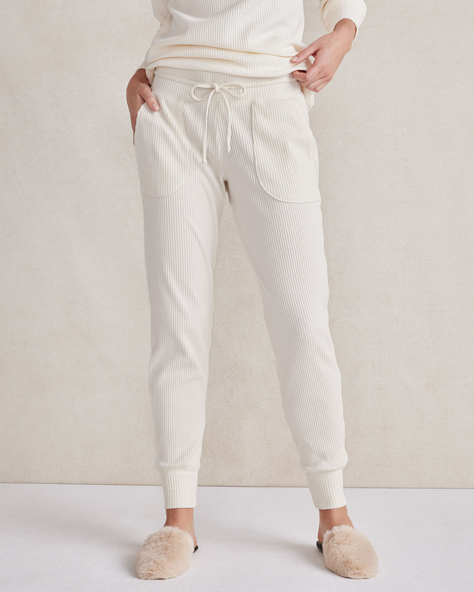 Velour Ribbed Joggers Haven Well Within