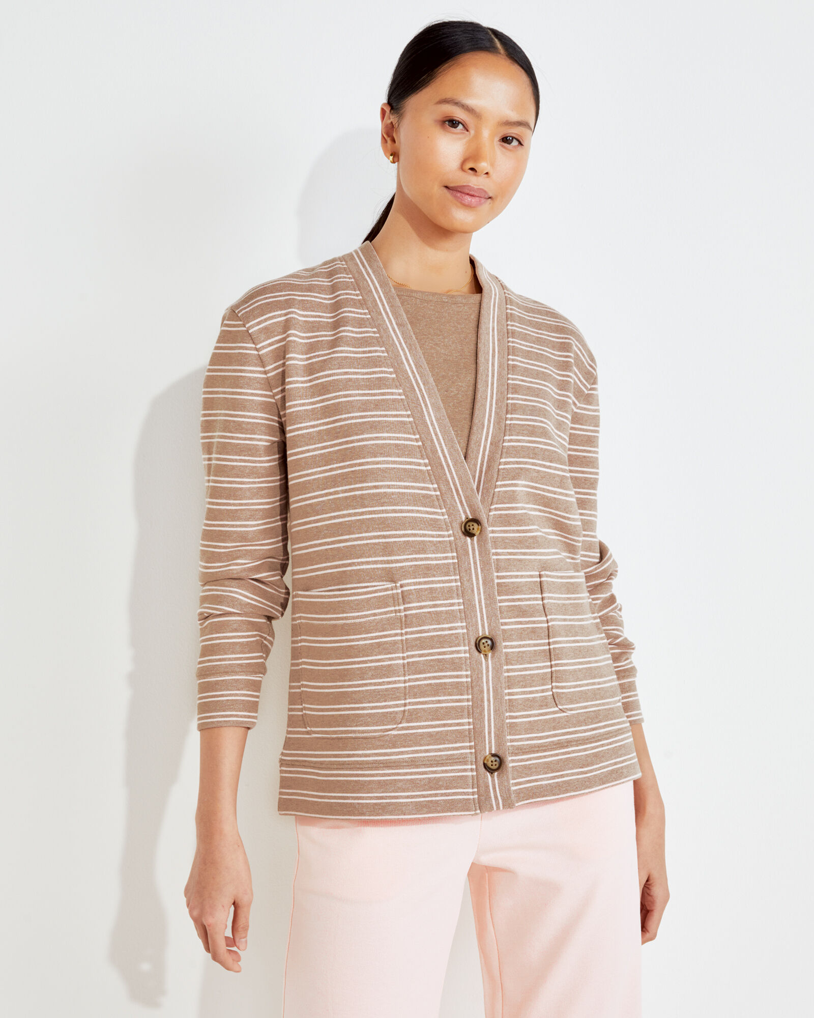 French terry cardigan womens deals