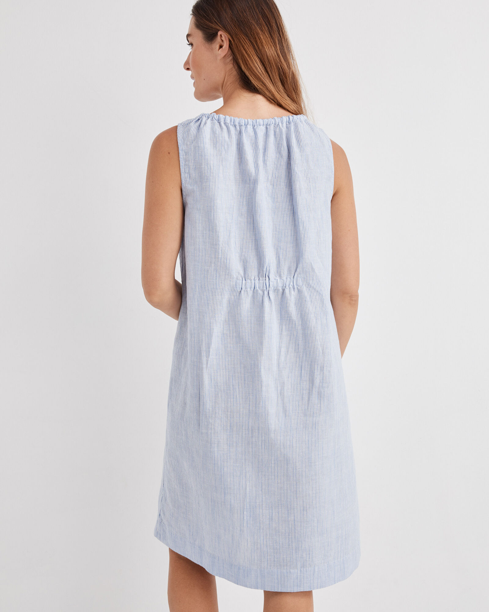 Linen Cotton Pinstripe Sleep Dress