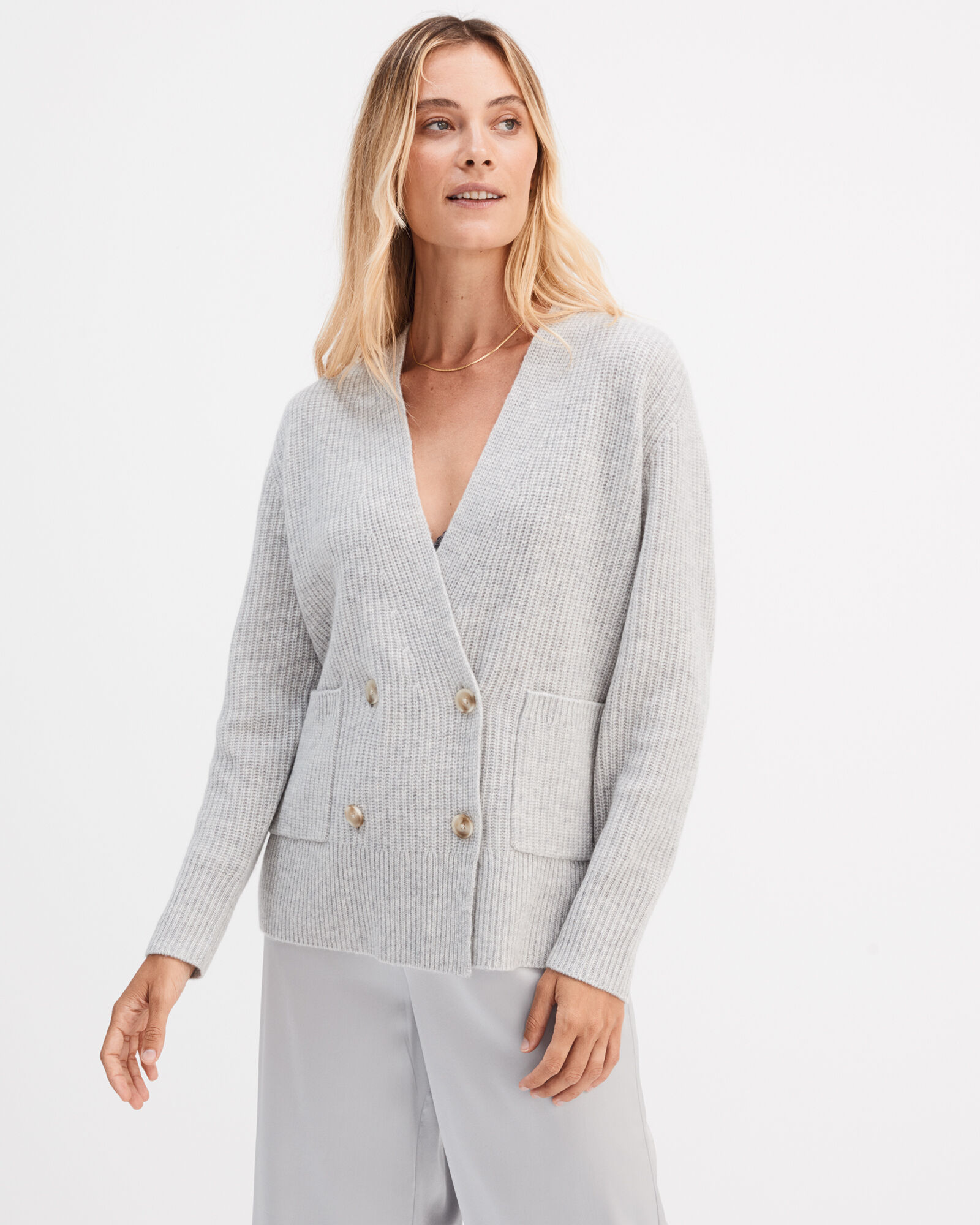 Cashmere Double-Breasted Cardigan
