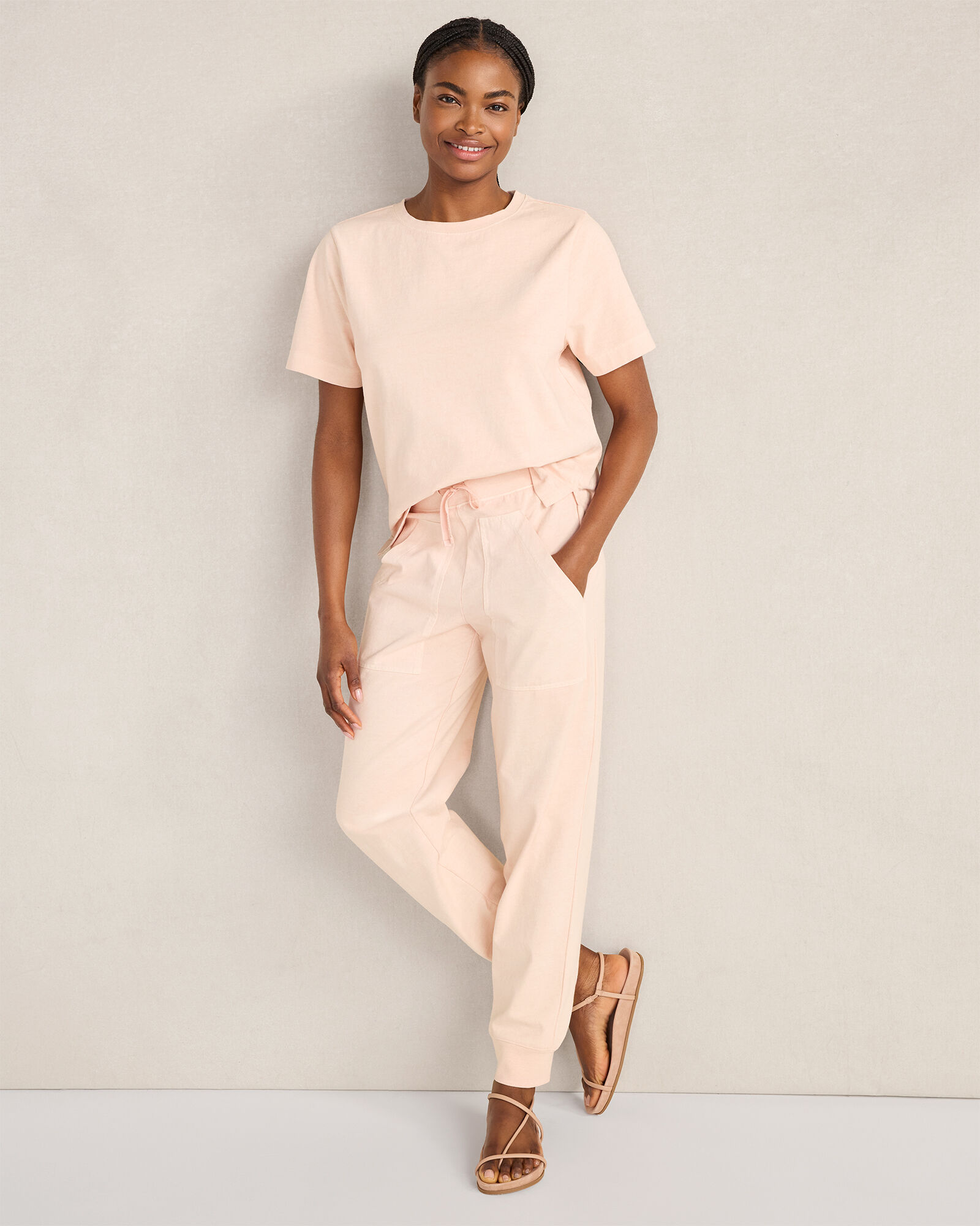 Garment-Dyed Organic Cotton Jersey Knit Joggers
