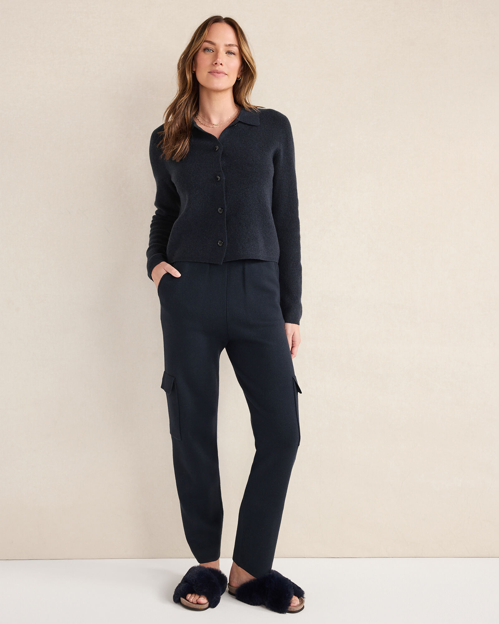 Viscose Blend Cargo Pants