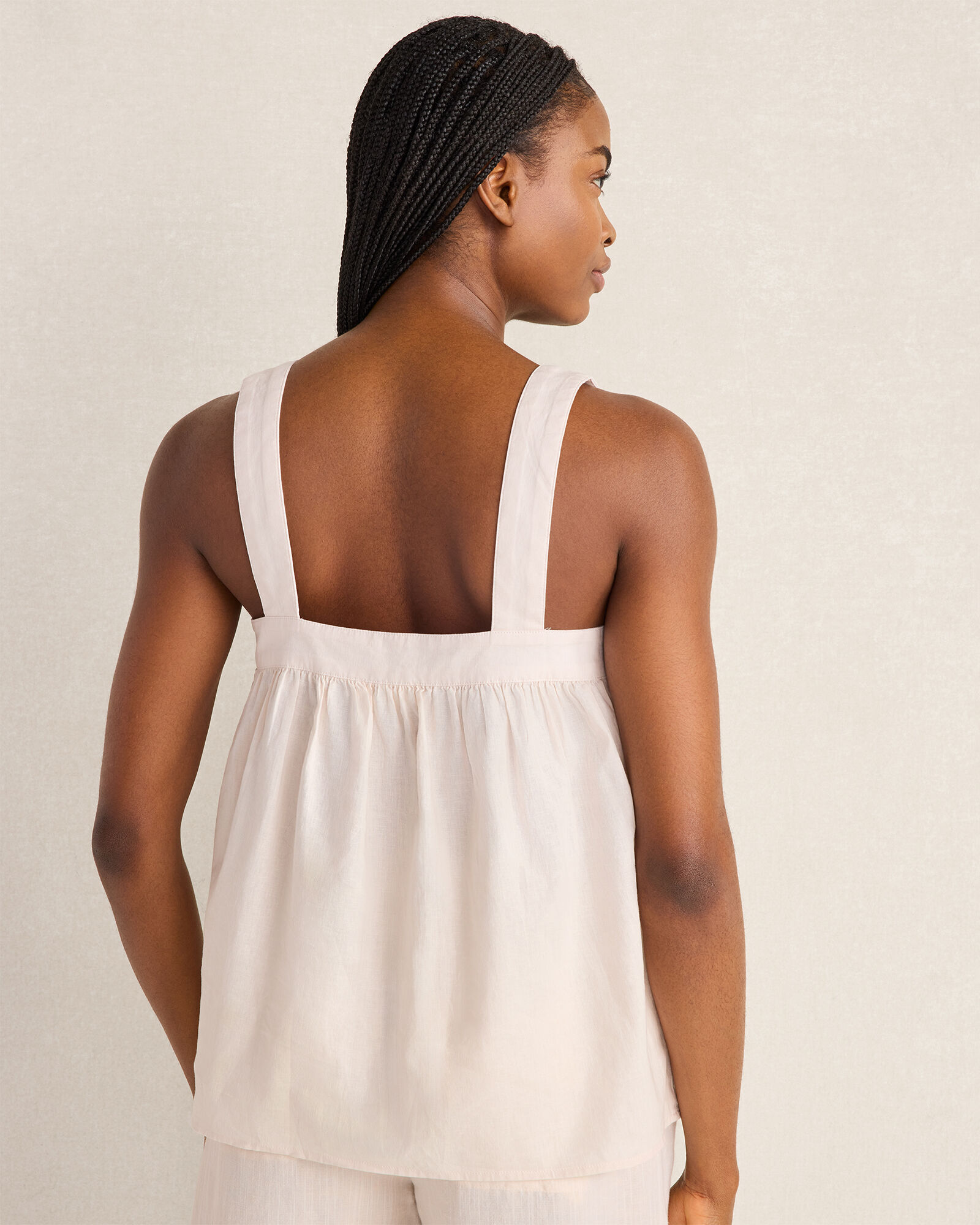 Organic Cotton Linen Square Neck Top