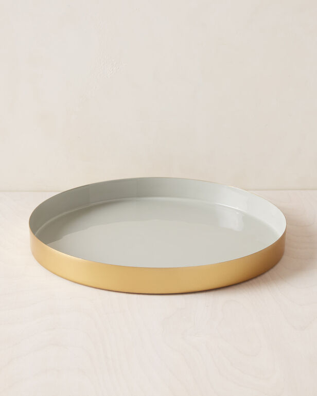 Be Home White and Gold Tray, Small