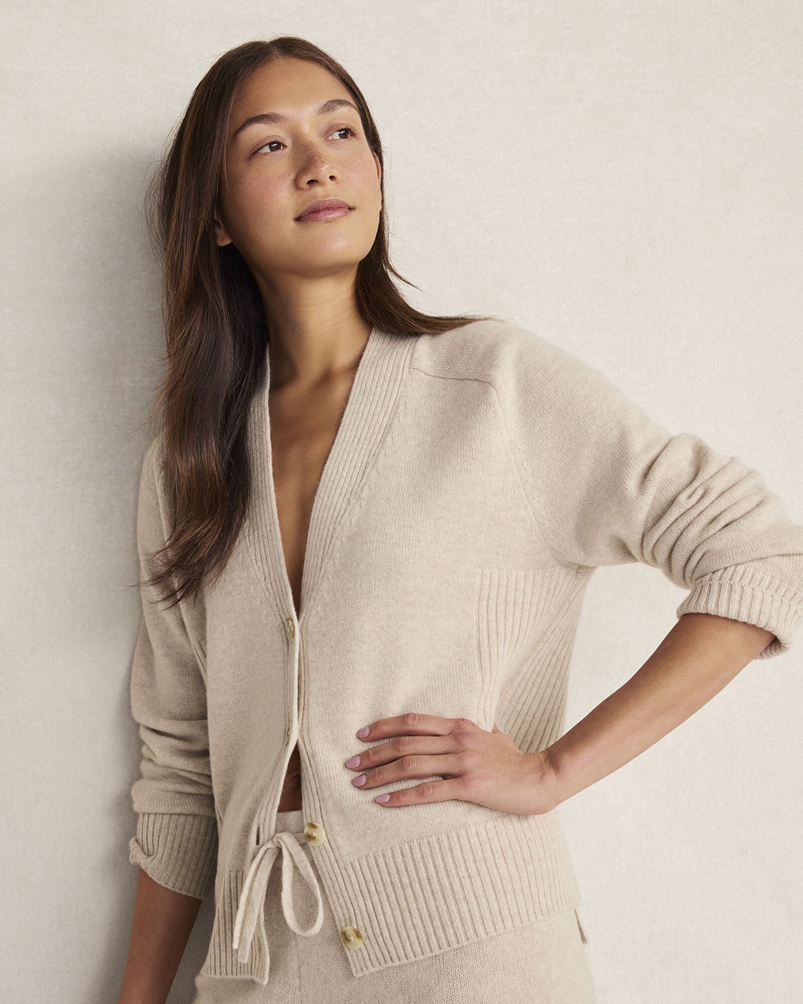 Cashmere Saddle Shoulder Cardigan