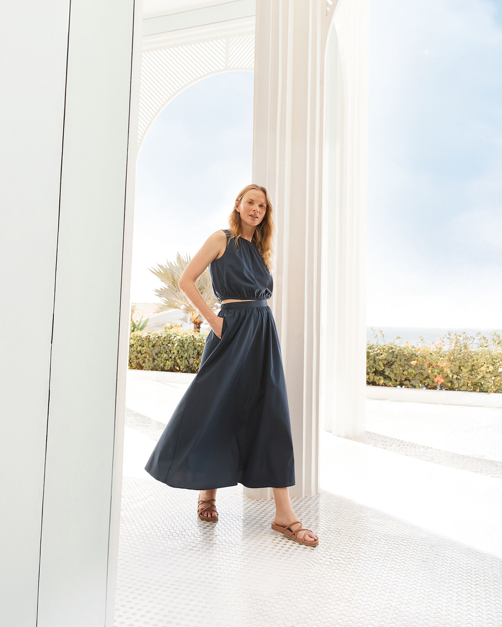 Organic Cotton Poplin Maxi Skirt
