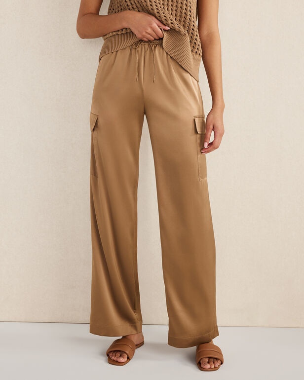 Washable Silk Cargo Pants