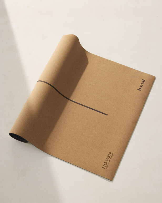 b, halfmoon x Haven Well Within Cork Yoga Mat