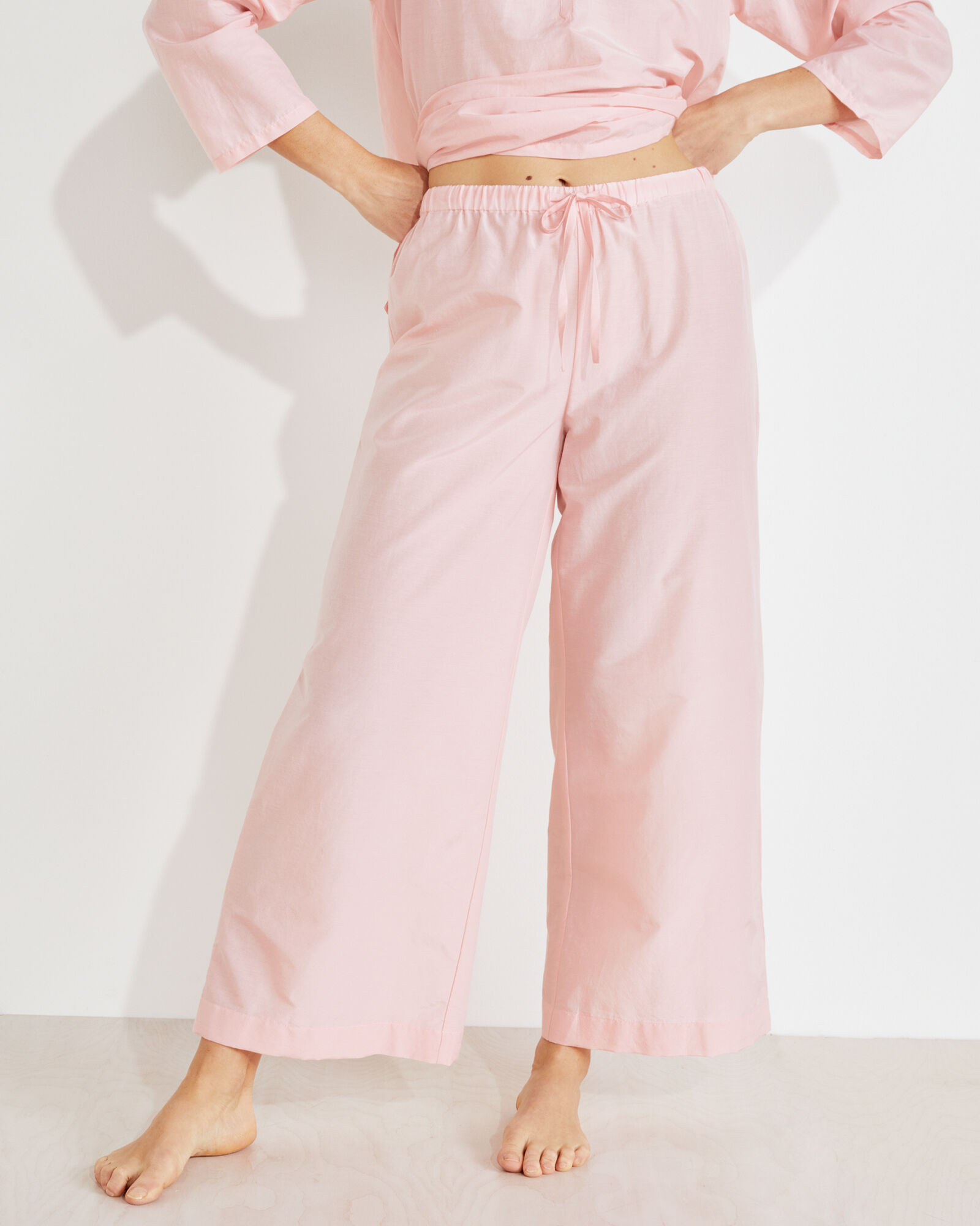 Cotton Silk Drawstring Pants