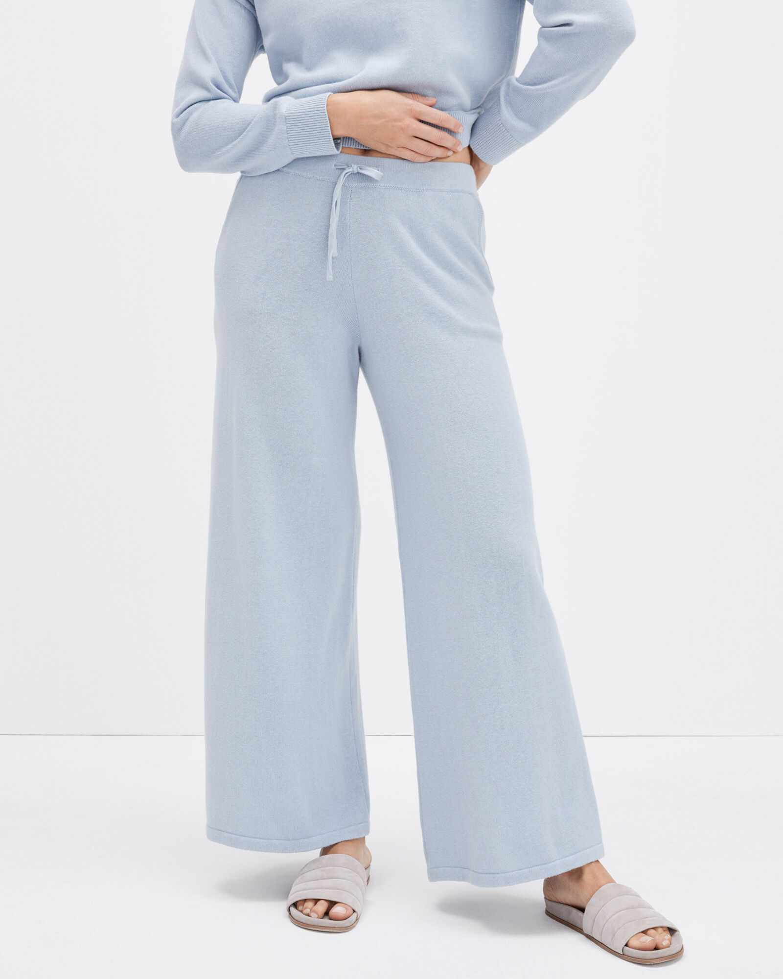 Cotton Cashmere Wide Leg Pants | Haven Well Within