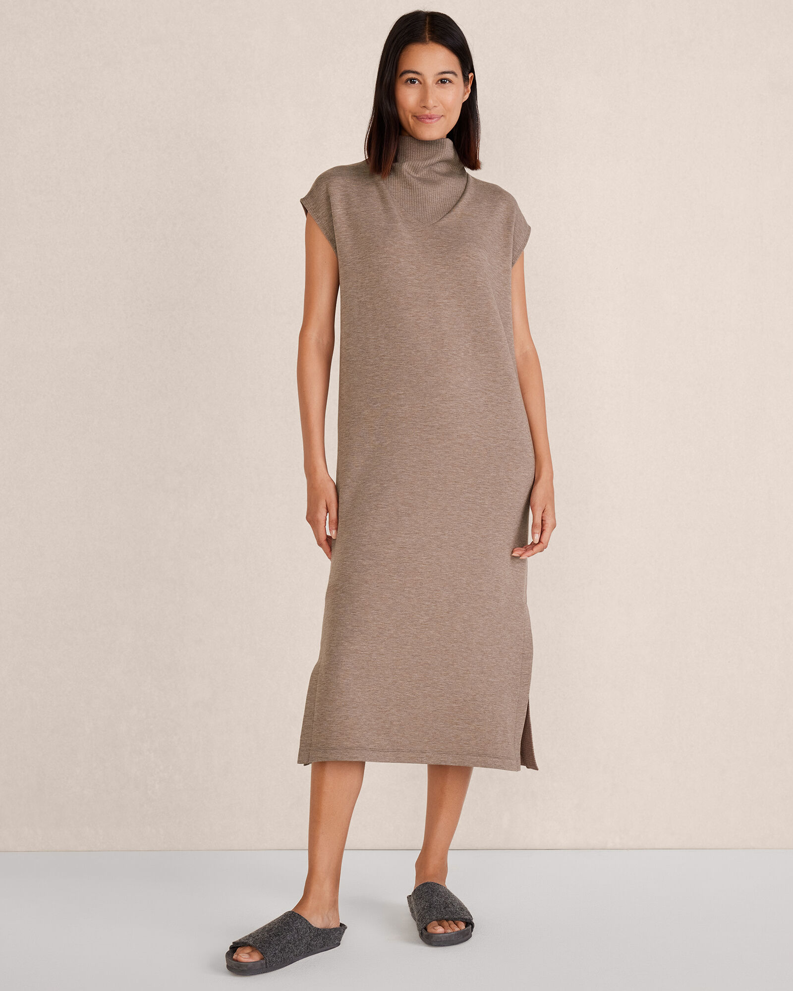 Fleece Cowl-Neck Midi Dress | Haven Well Within