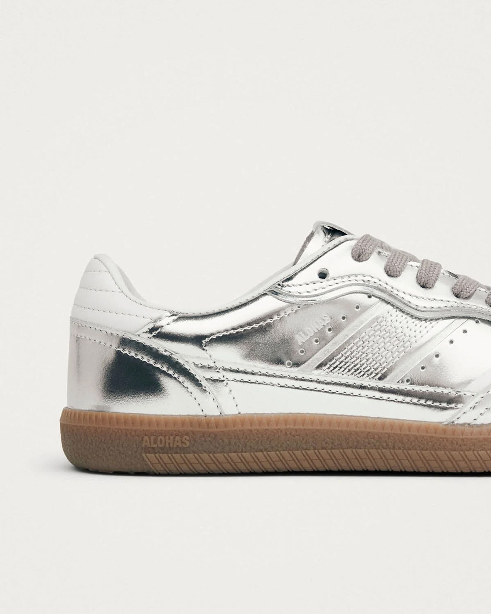 ALOHAS Tb.490 Rife Shimmer Silver Cream Leather Sneakers