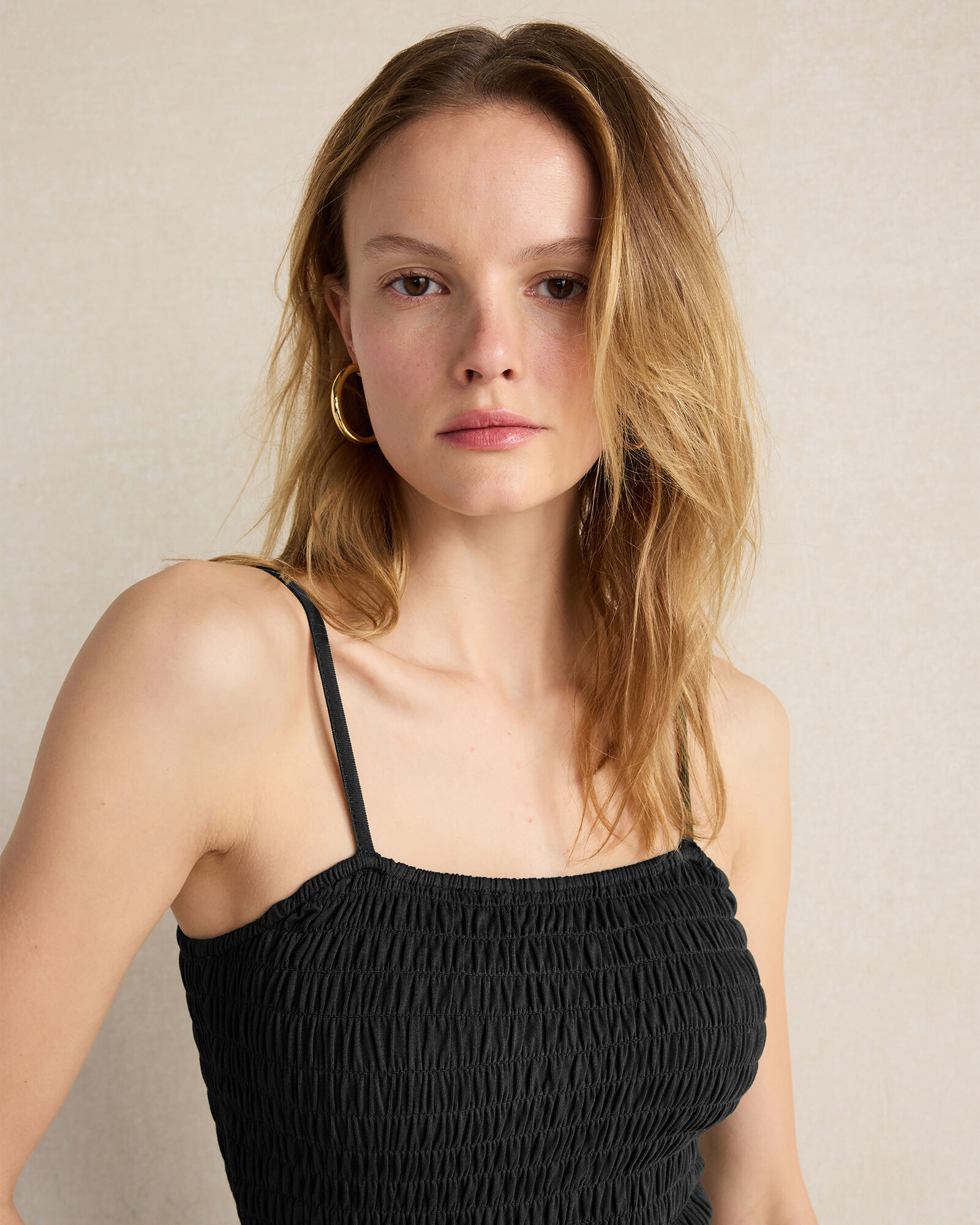 Organic Cotton Linen Strappy Midi Dress