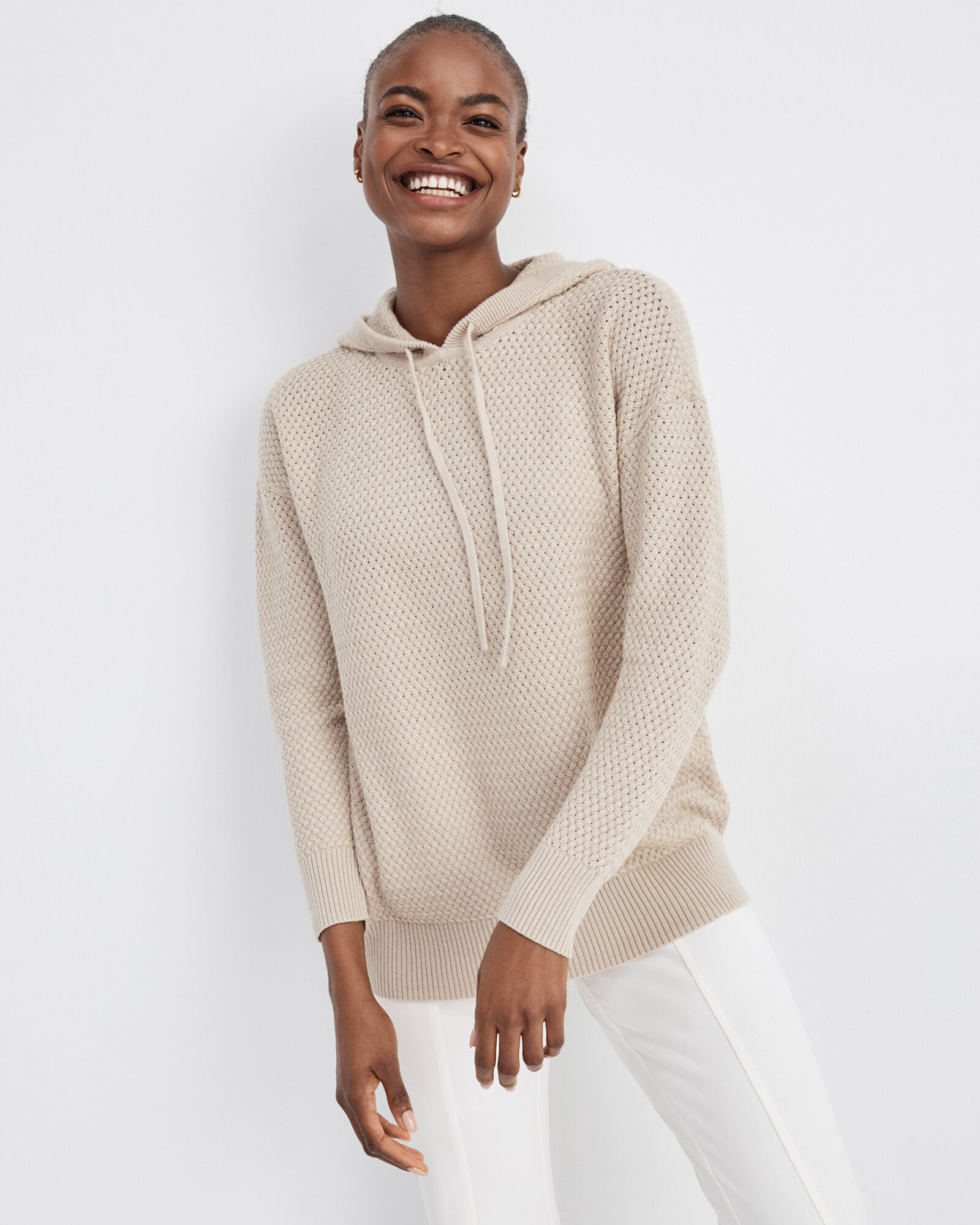 Cotton Cashmere Basketweave Hoodie Haven Well Within