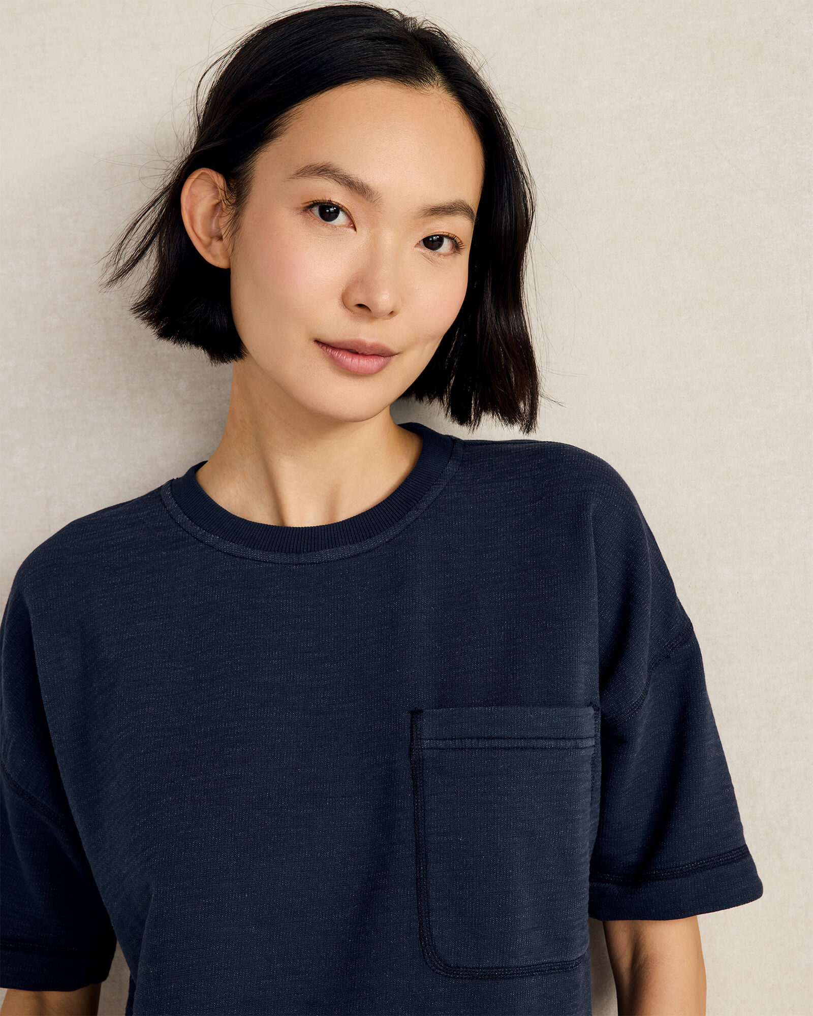 Garment-Dyed Organic Cotton Slub Terry Tee