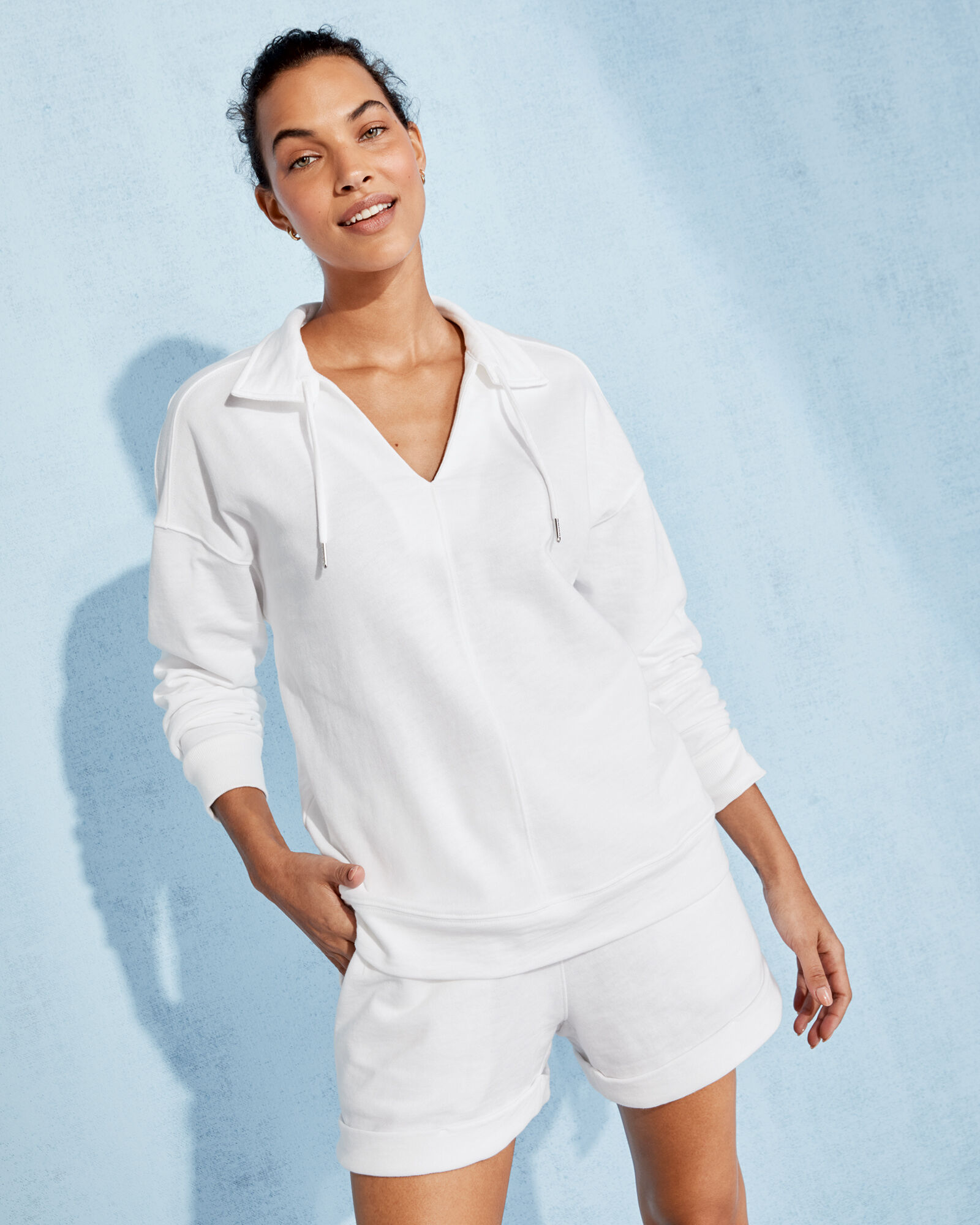 Cotton french terry shorts polo shop