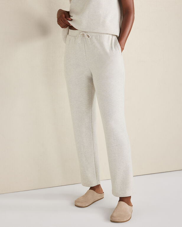 Cotton Blend Ottoman Rib Pants