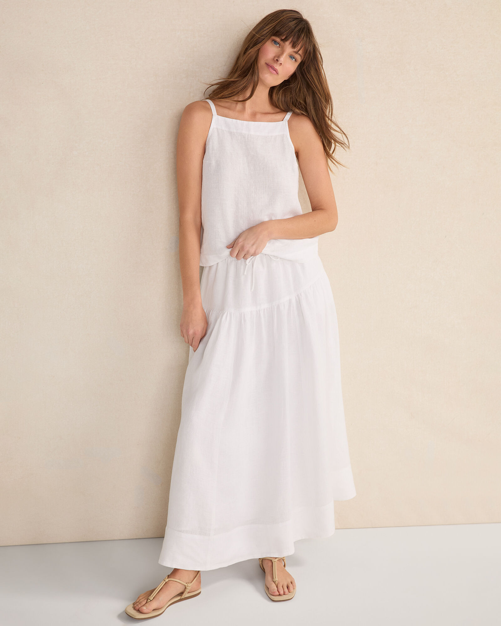 Linen Square Neck Tank Top