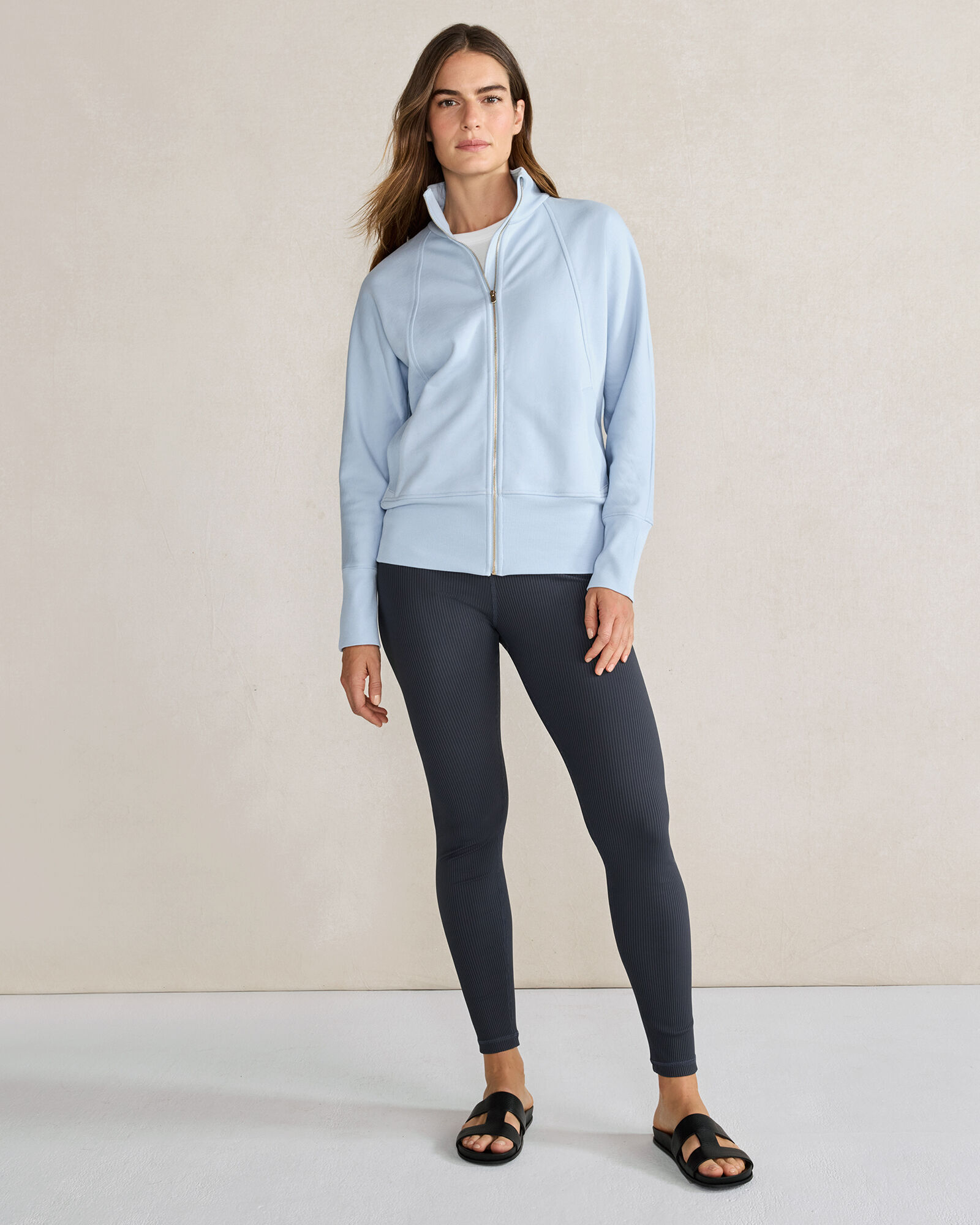Organic Cotton Terry Full Zip Jacket Talbots