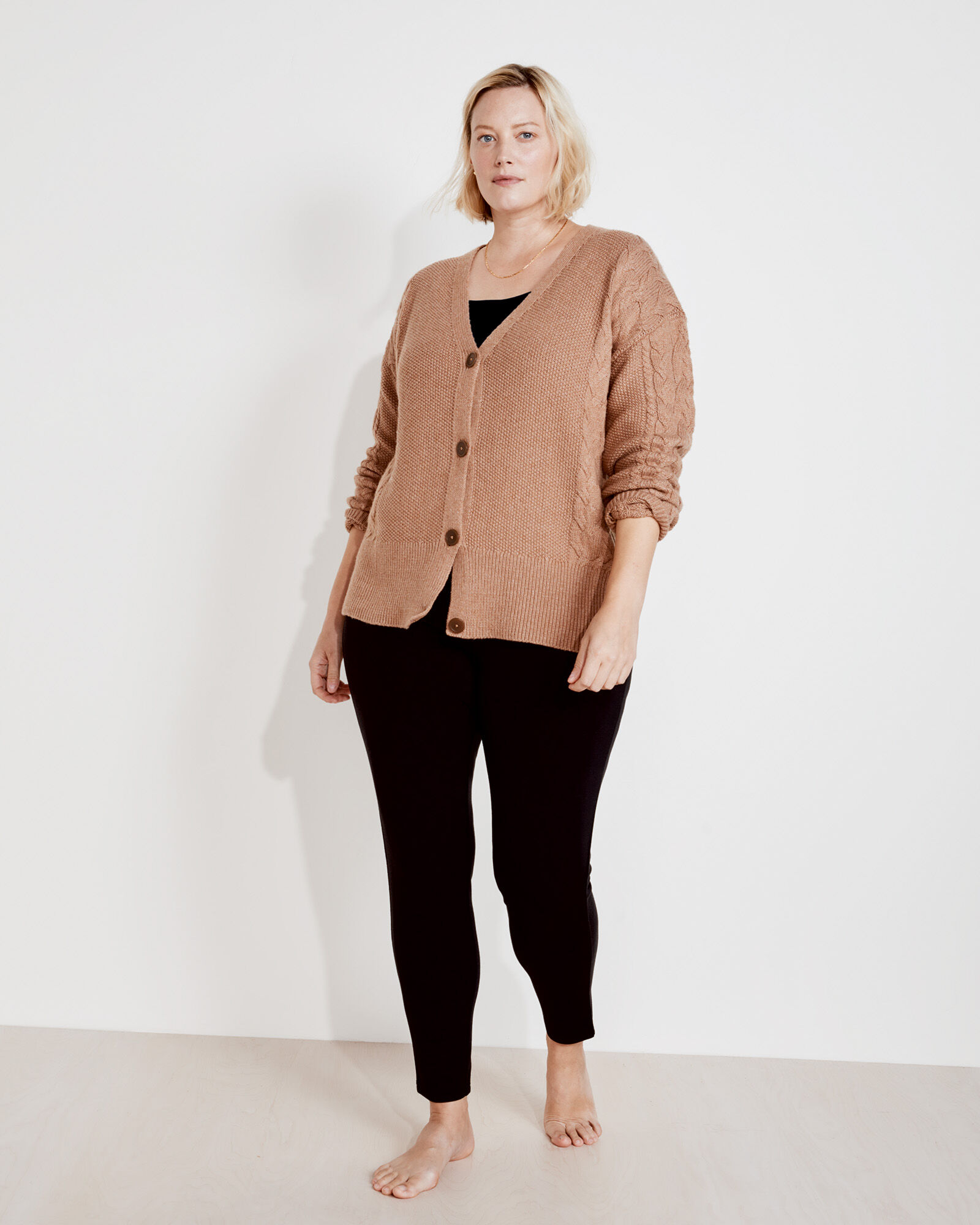Cable-knit cotton cardigan