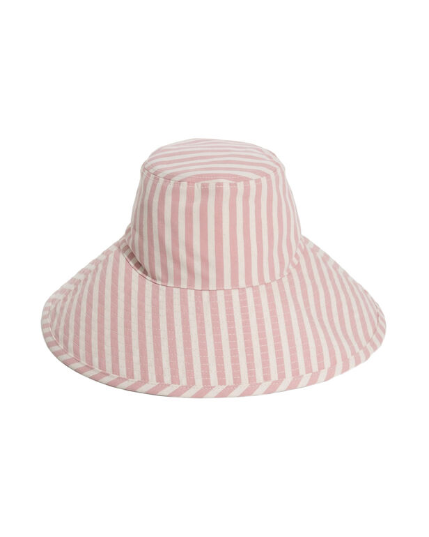 Business &amp; Pleasure Wide Brim Beach Hat Pink Stripe